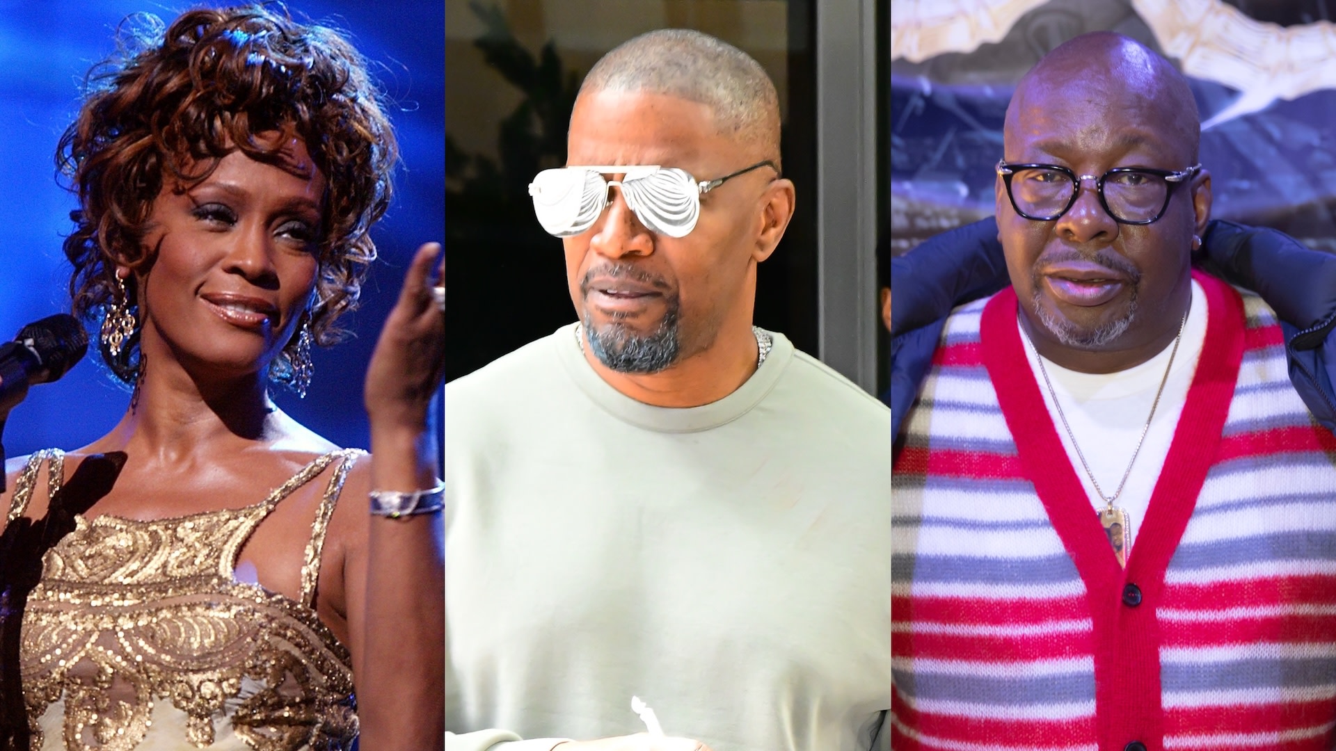 Whitney Houston, Jamie Foxx and Bobby Brown.