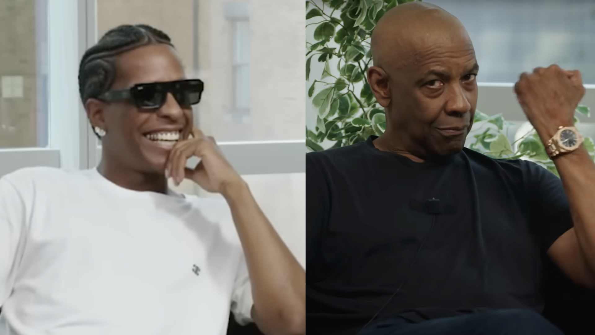 (L-R) ASAP Rocky and Denzel Washington.