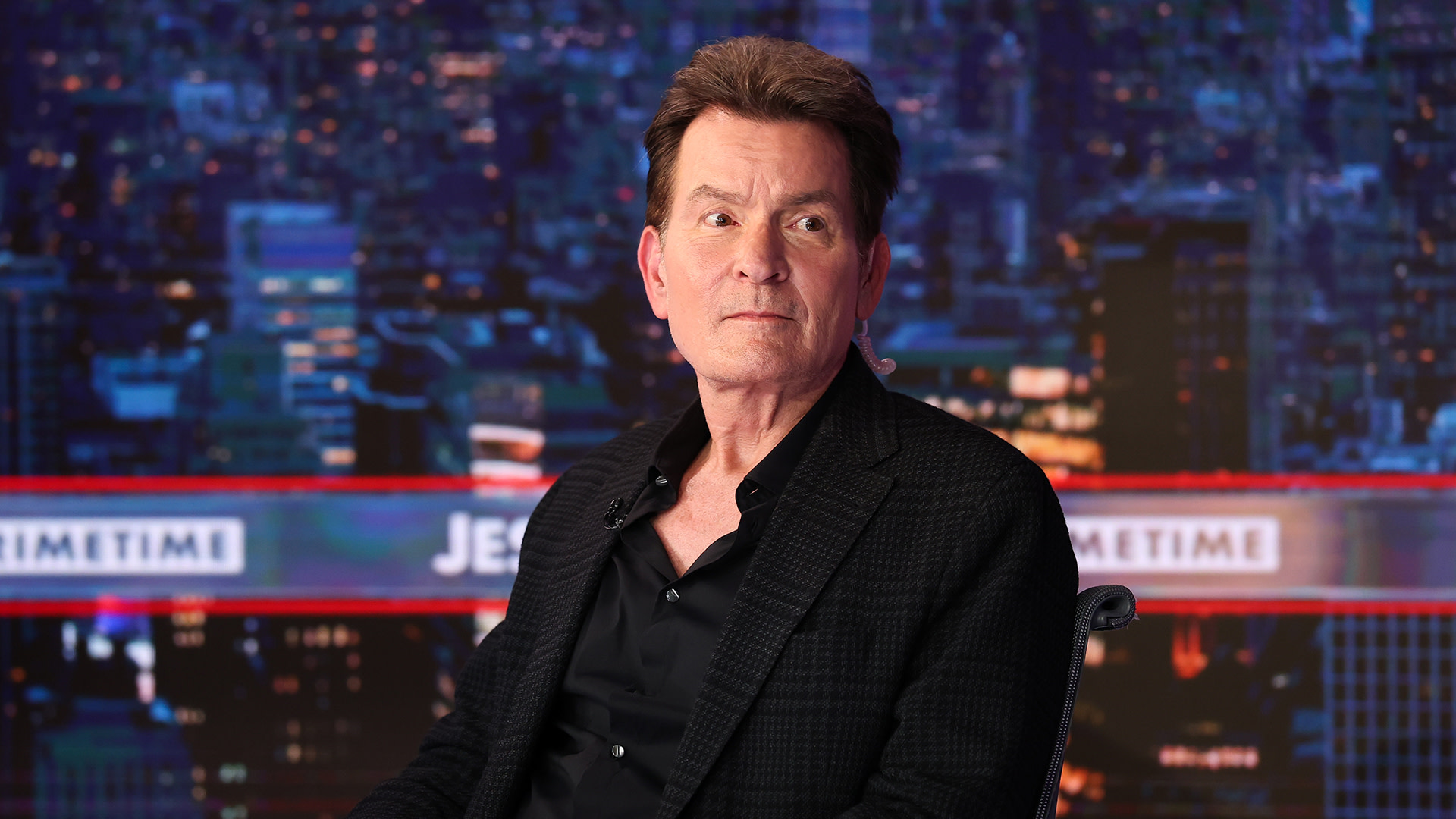 Charlie Sheen in an appearance on 'Jesse Watters Primetime' on Fox News.