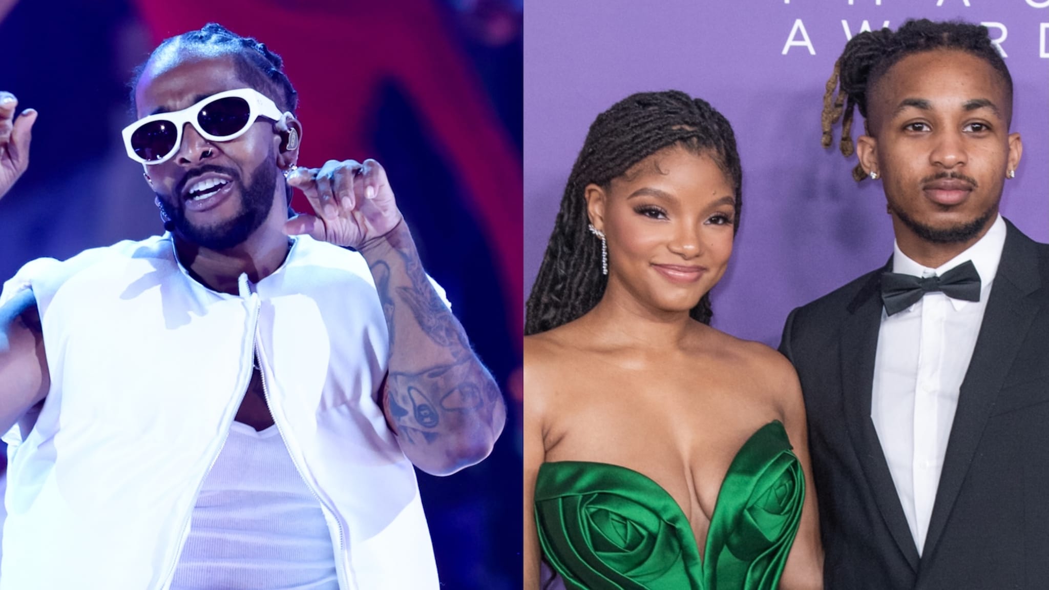 (L-R) Omarion, DDG, and Halle Bailey