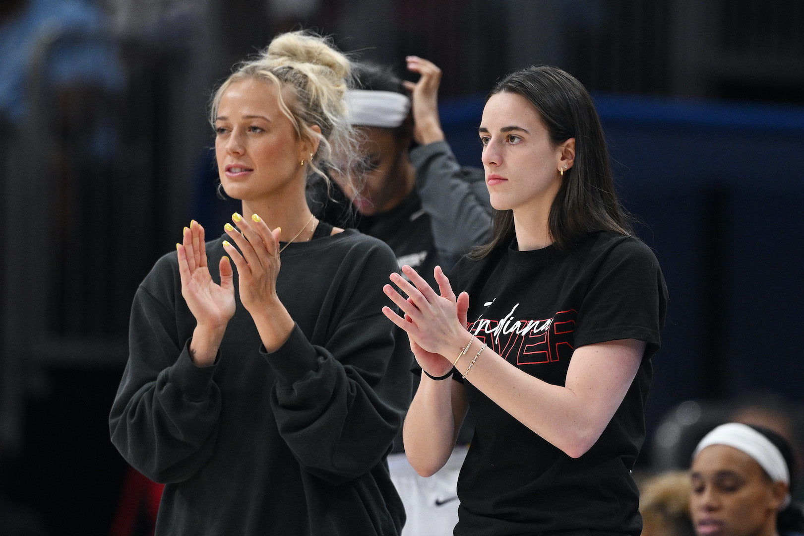 Sophie Cunningham and Caitlin Clark