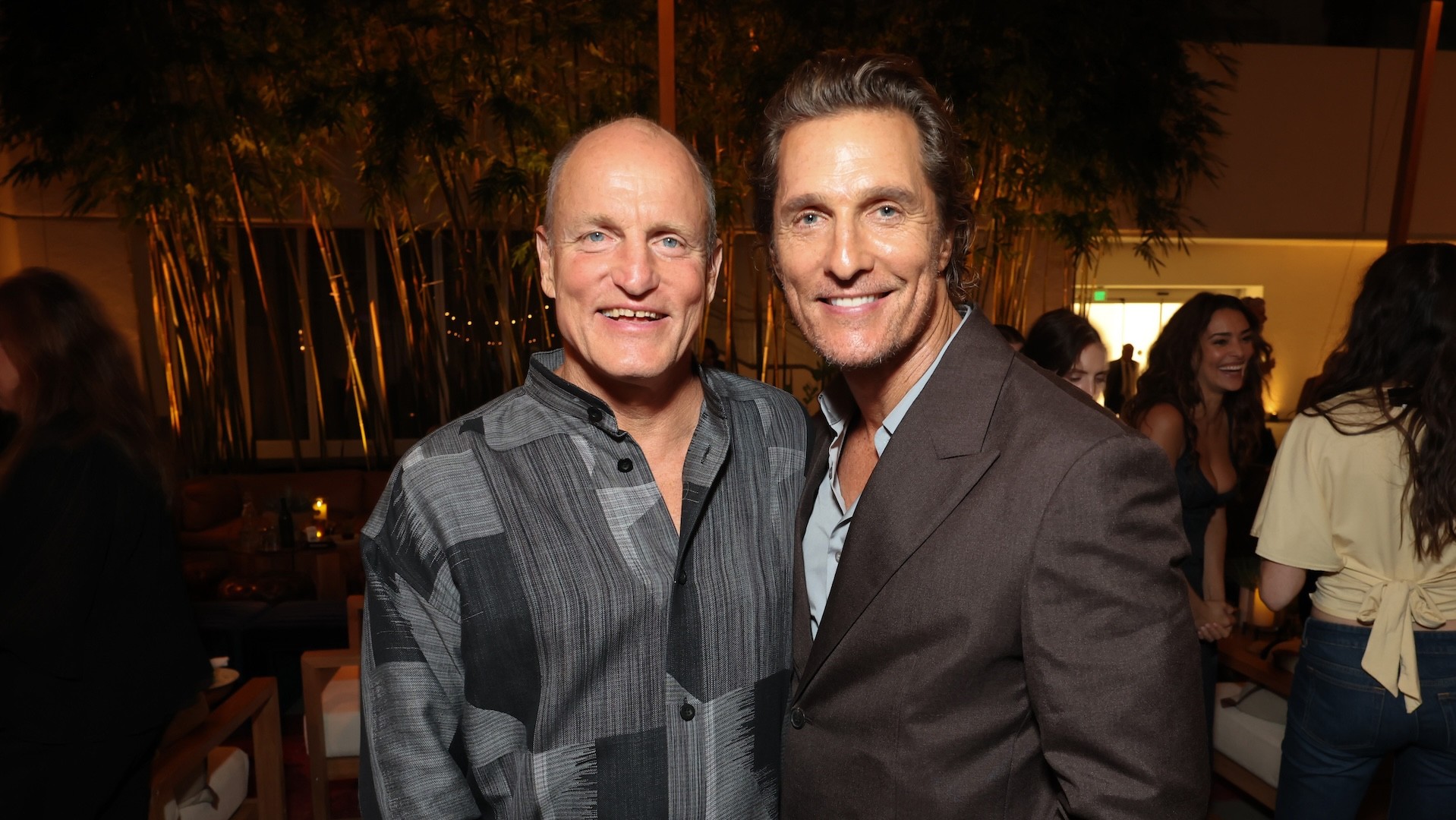 Woody Harrelson and Matthew McConaughey attend the global premiere of the upcoming Apple TV series “Brothers."
