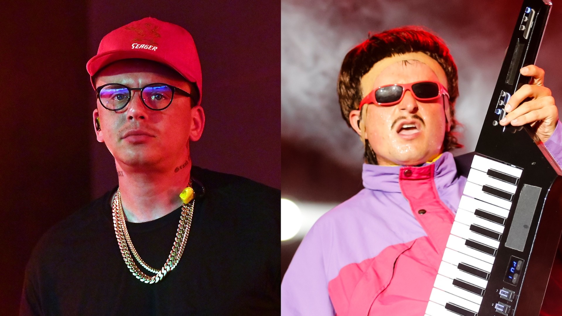 (L-R) Logic and Oliver Tree.