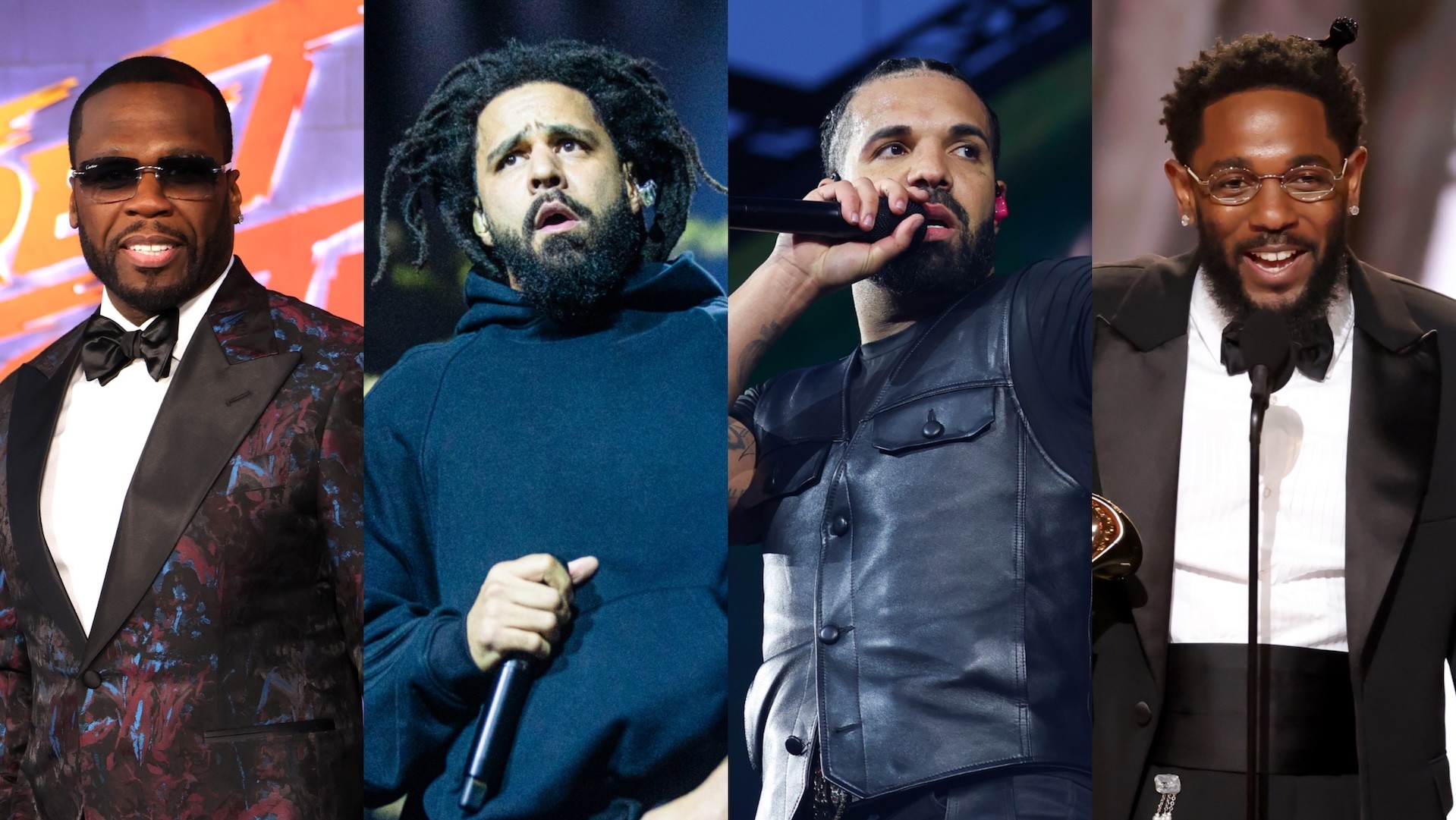 50 Cent, J. Cole, Drake, and Kendrick Lamar
