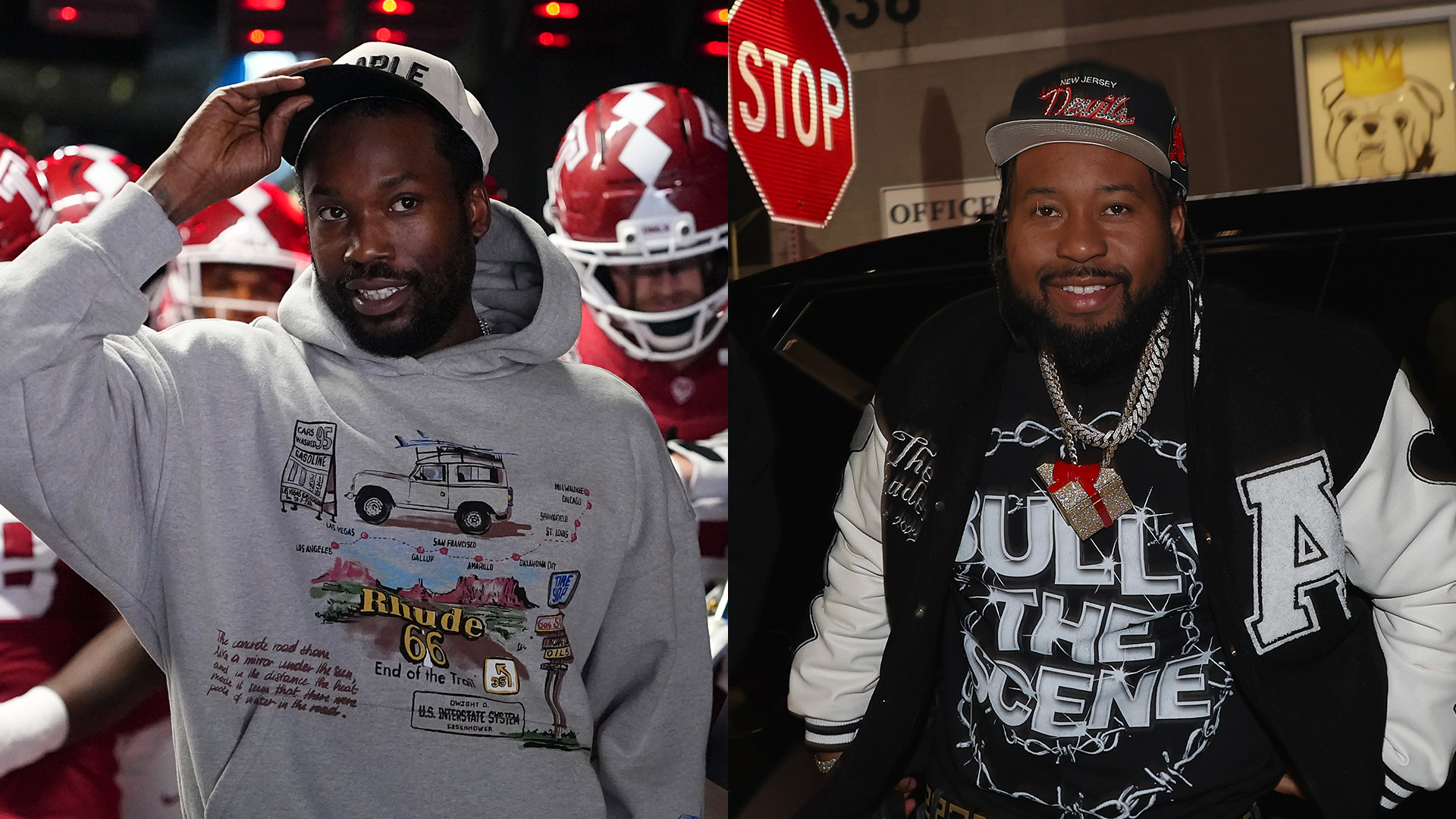 (L-R) Meek Mill and DJ Akademiks.