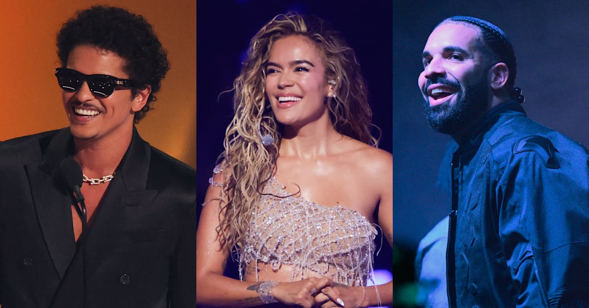 Bruno Mars Jokingly Reacts to Drake Dancing With ‘Latina Crush’ Karol G ...