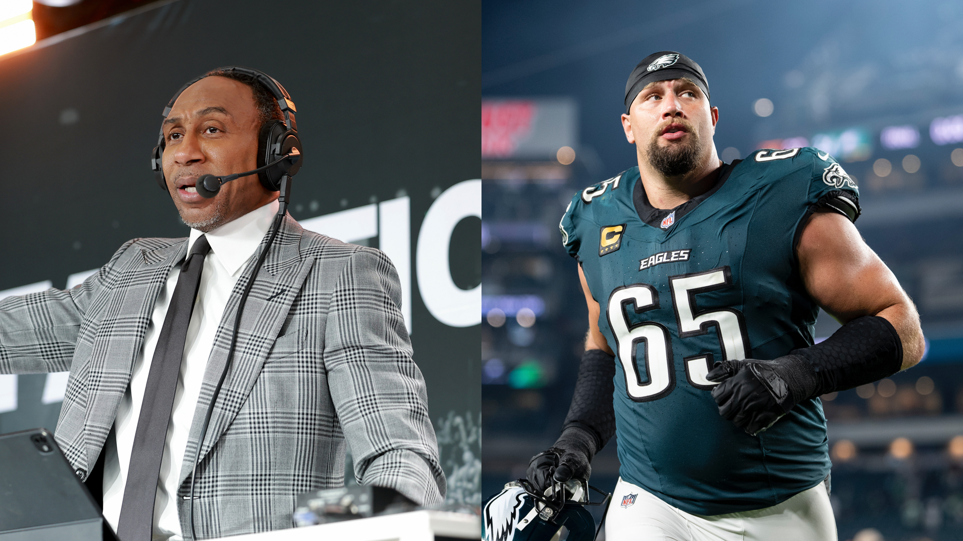 (L-R) Stephen A. Smith and Lane Johnson.