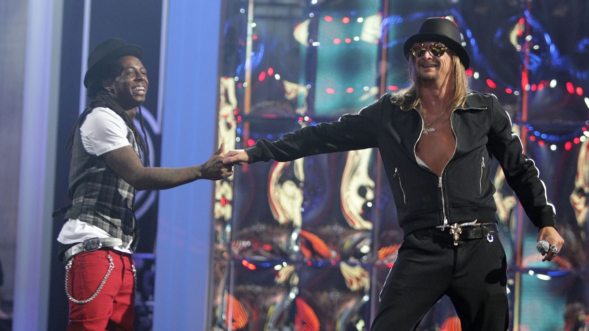 (R-L) Lil Wayne and Kid Rock.