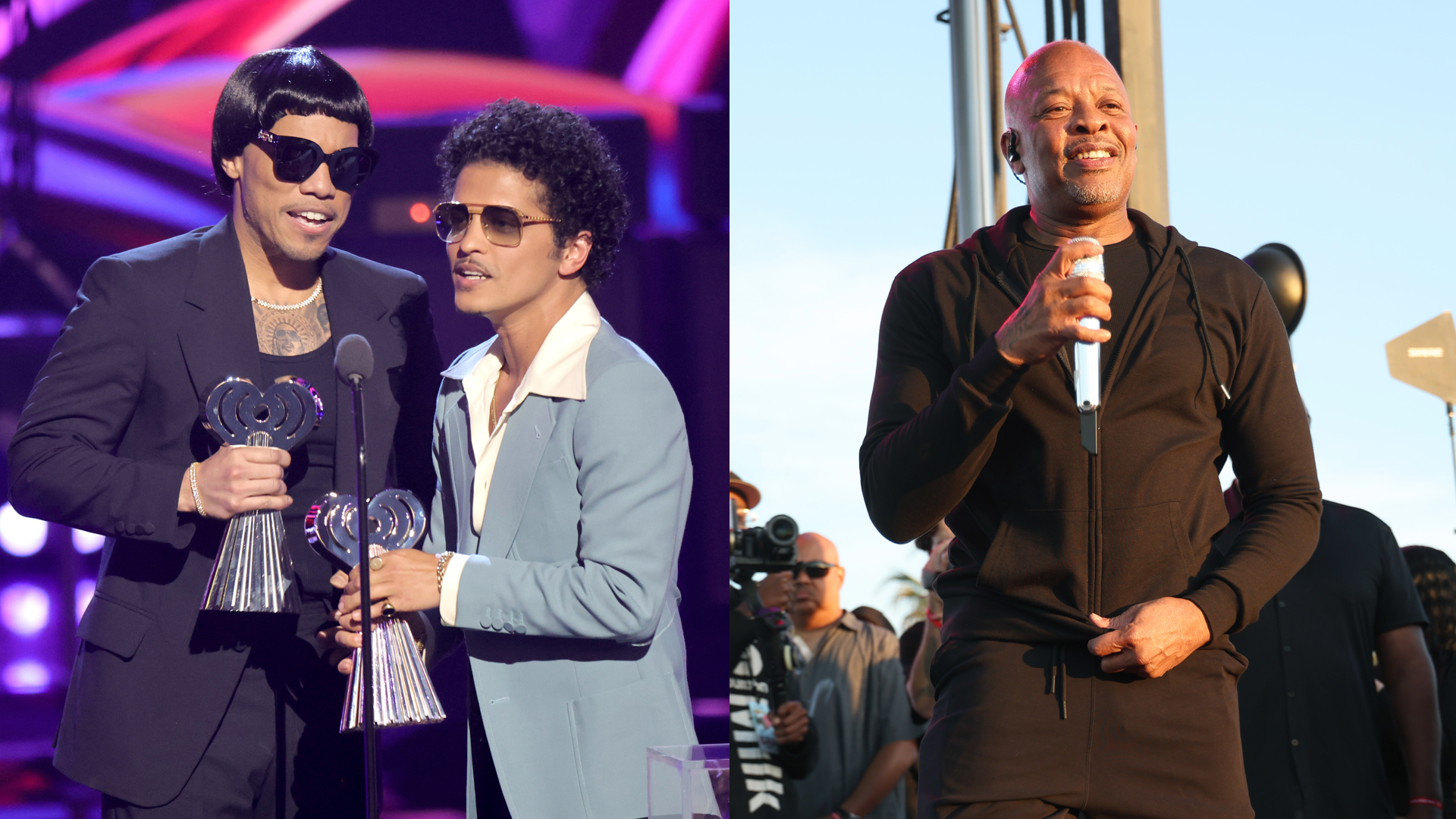 (L-R) Anderson .Paak, Bruno Mars and Dr. Dre.