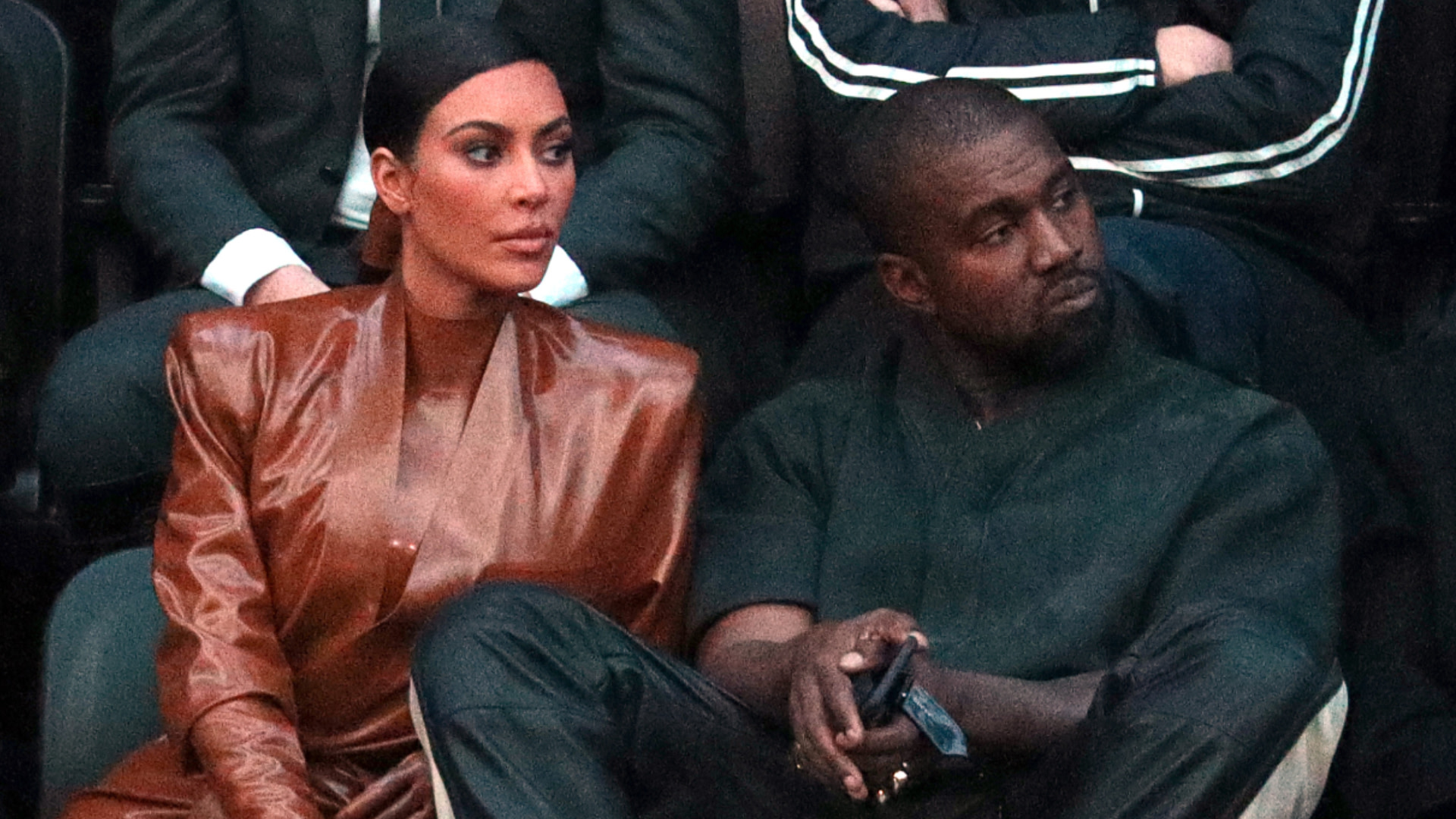 (L-R) Kim Kardashian and Kanye West.