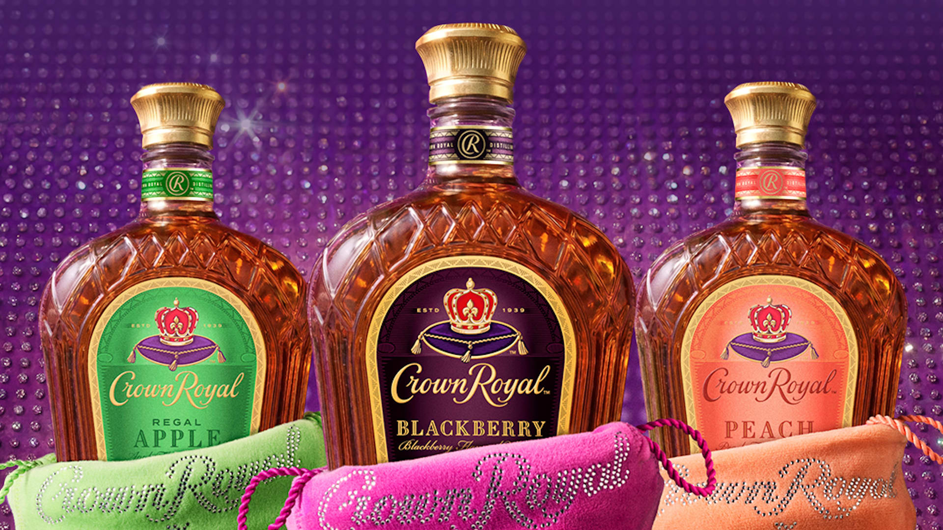 Crown Royal and Juicy Couture Swap the Purple Velvet Bag for Y2K Velour Pouches
