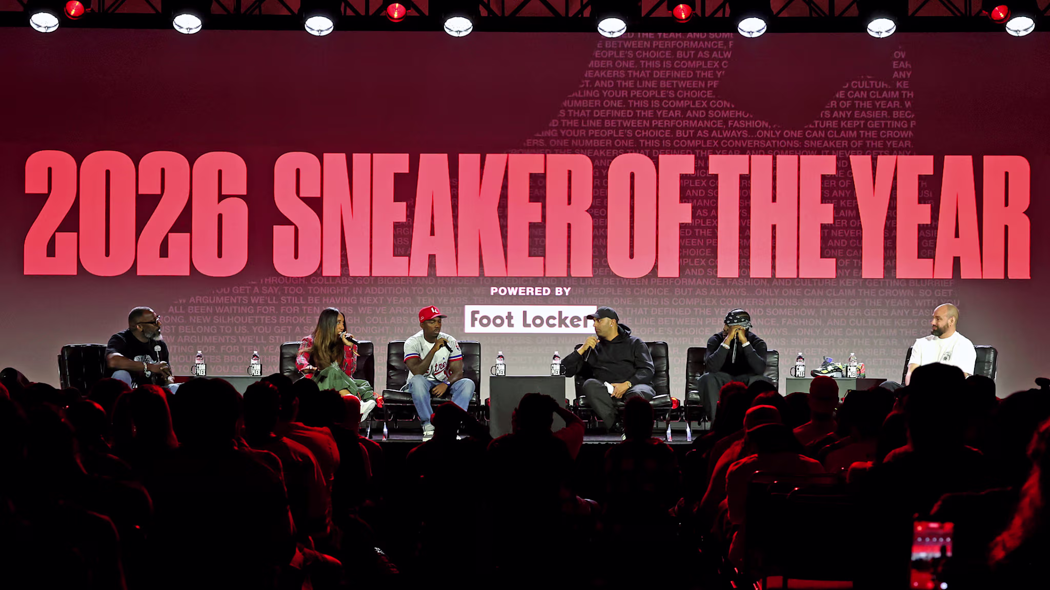 ComplexCon 2026 Sneaker of the Year panel Joe La Puma, Matt Welty, Rich Paul, Bree Walker, Lil Yachty, and Shannon Sharpe