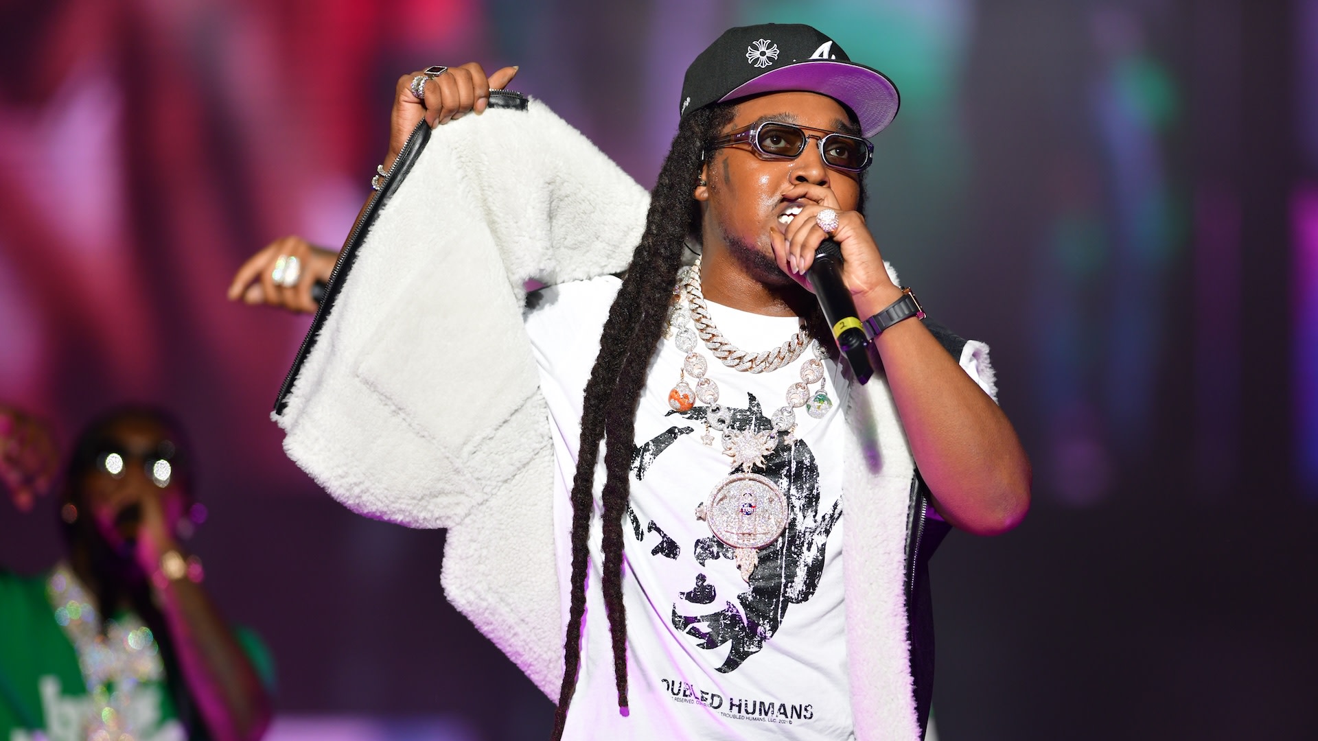 ATLANTA, GA - JULY 17: Takeoff Of the group Migos performs at 107.9 Birthday Bash 25 at Center Parc Credit Union Stadium at Georgia State University on July 17, 2021 in Atlanta, Georgia.