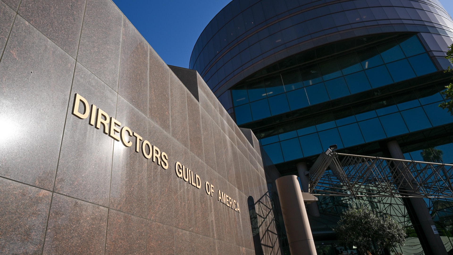 General view of the Directors Guild of America building on June 24, 2026 in Los Angeles, California.