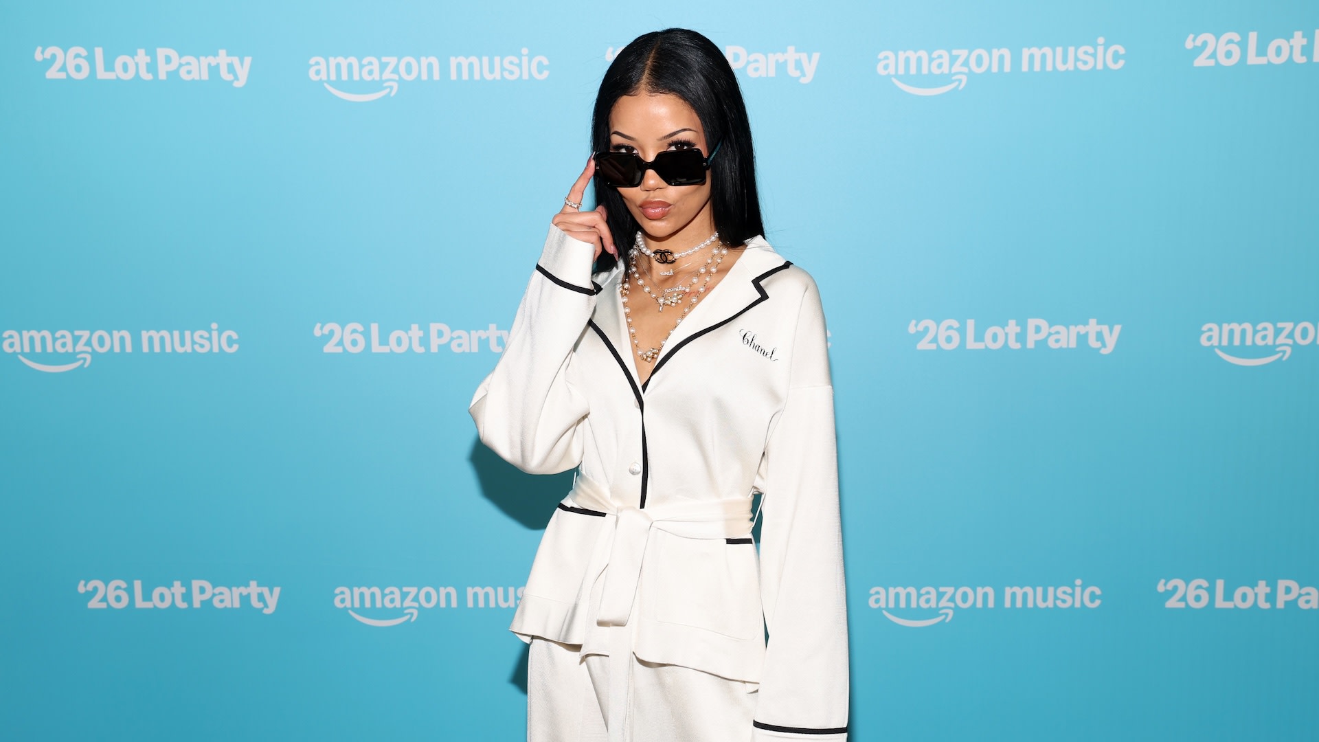 LOS ANGELES, CALIFORNIA - JANUARY 27: Jhené Aiko attends the Amazon Music Lot Party 2026 on January 27, 2026 in Los Angeles, California. (