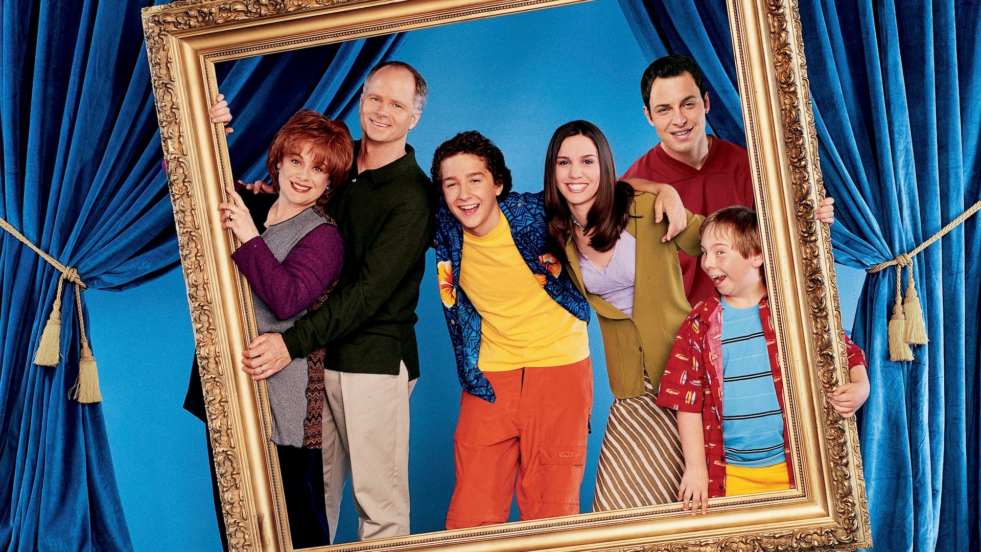 EVEN STEVENS - Donna Pescow as "Eileen Stevens", Tom Virtue as "Steve Stevens", Shia LaBeouf as "Louis Stevens", Christy Carlson Romano as "Ren Stevens", Nick Spano as "Donnie Stevens" and Steven Anthony Lawrence as "Beans" on "Even Stevens" on the Disney Channel.