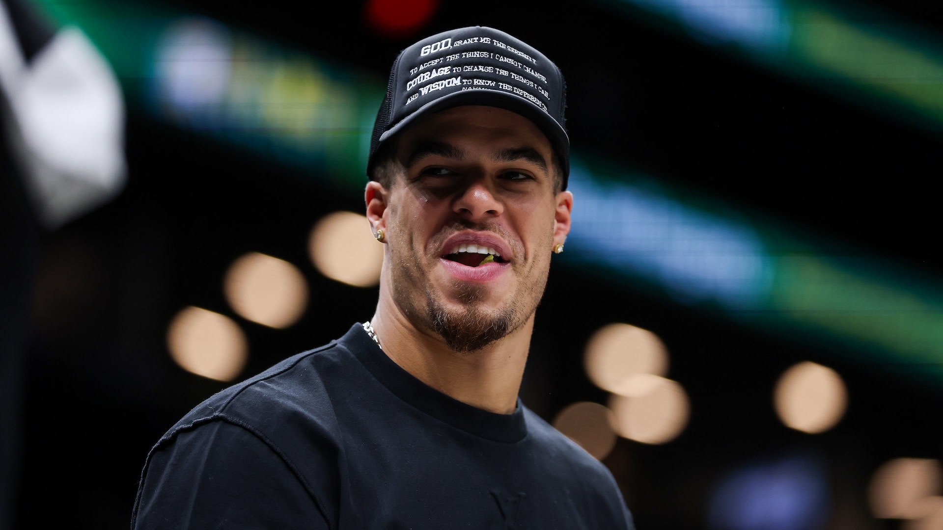 Michael Porter Jr. #17 of the Brooklyn Nets looks on from the bench during after the game against the Charlotte Hornets at Barclays Center on March 31, 2026 in the Brooklyn borough of New York City. 
