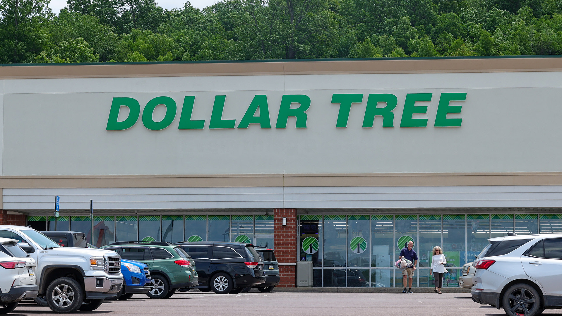 An exterior view of a Dollar Tree store at the Buckhorn Plaza.