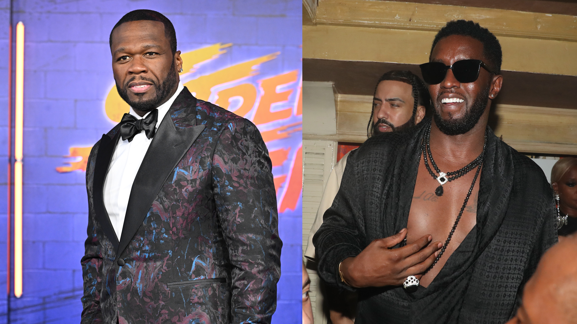 HOLLYWOOD, CALIFORNIA - OCTOBER 12: Curtis '50 Cent' Jackson attends the Los Angeles Premiere of Paramount Pictures "Street Fighter" at TCL Chinese Theatre on October 12, 2026 in Hollywood, California. 

NEW YORK, NEW YORK - MAY 01: Diddy attends The After 2023 on May 01, 2023 in New York City. 