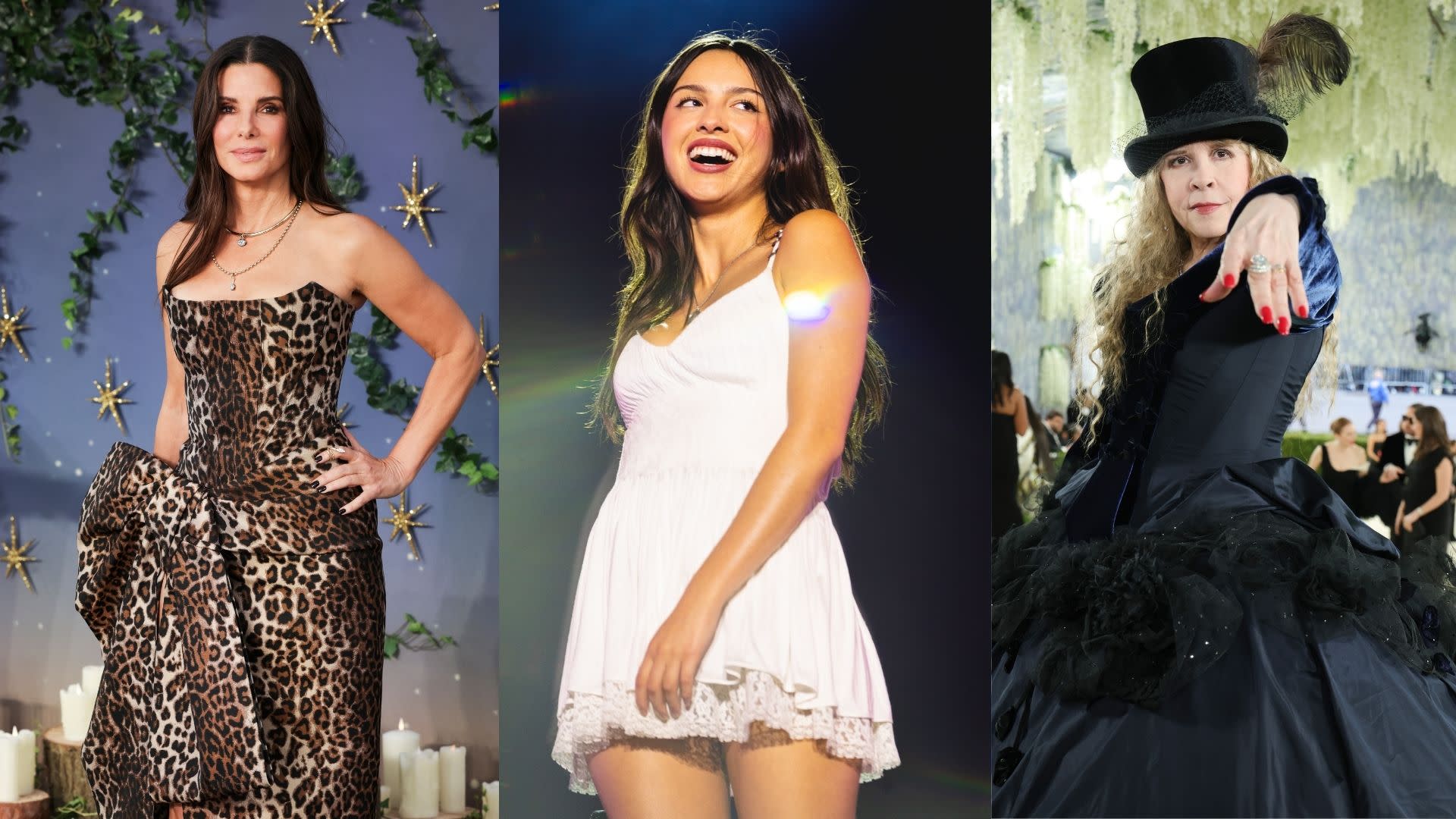 Sandra Bullock, Olivia Rodrigo, and Stevie Nicks have fans abuzz over a rumored musical collaboration.