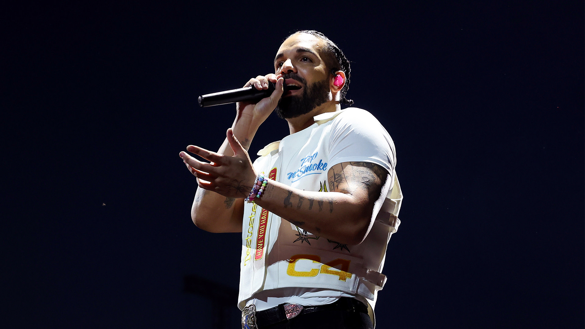 Drake performs live on stage during day one of Wireless Festival 2025 at Finsbury Park on July 11, 2025 in London, England. Drake is headlining an unprecedented all three nights of Wireless Festival. 