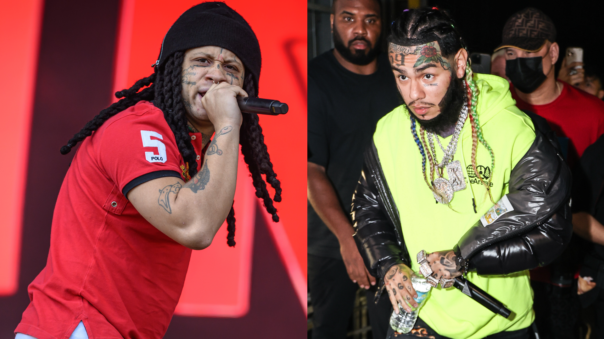 LEEDS, ENGLAND - AUGUST 22: (EDITORIAL USE ONLY) Trippie Redd performs onstage during Leeds Festival at Bramham Park on August 22, 2025 in Leeds, England.
MIAMI, FLORIDA - DECEMBER 17: Rapper Tekashi 6ix9ine performs during the MiamiBash 2021 at FTX Arena on December 17, 2021 in Miami, Florida.