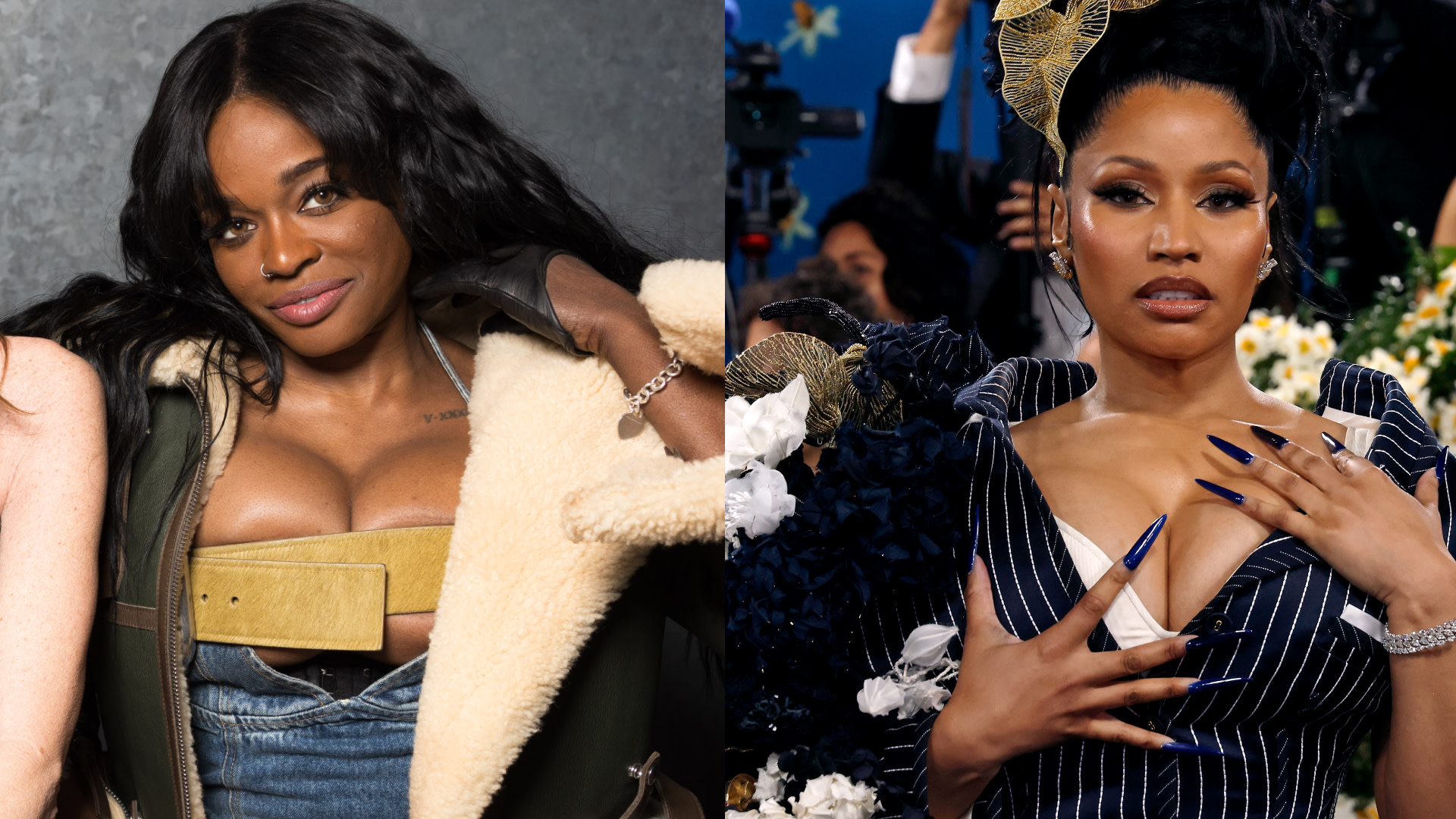 (L-R) Azealia Banks and Nicki Minaj.
