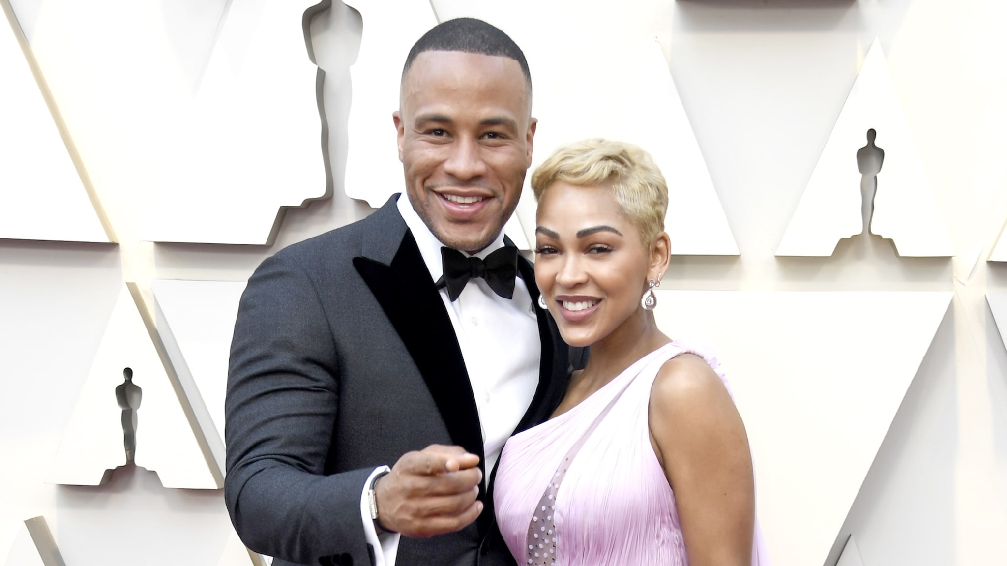 (L-R) DeVon Franklin and Meagan Good.
