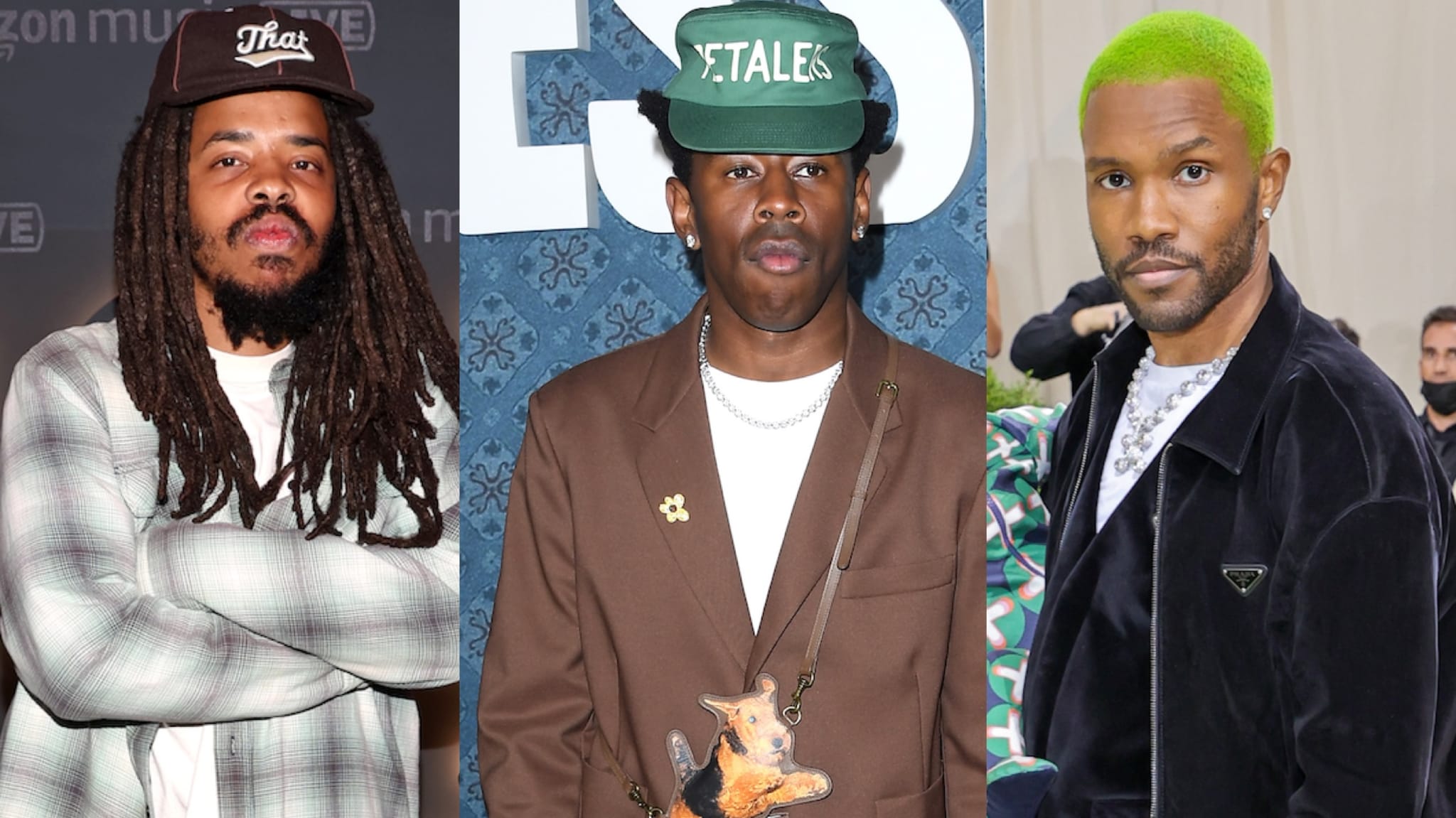 (L-R) Earl Sweatshirt, Tyler the Creator and Frank Ocean.
