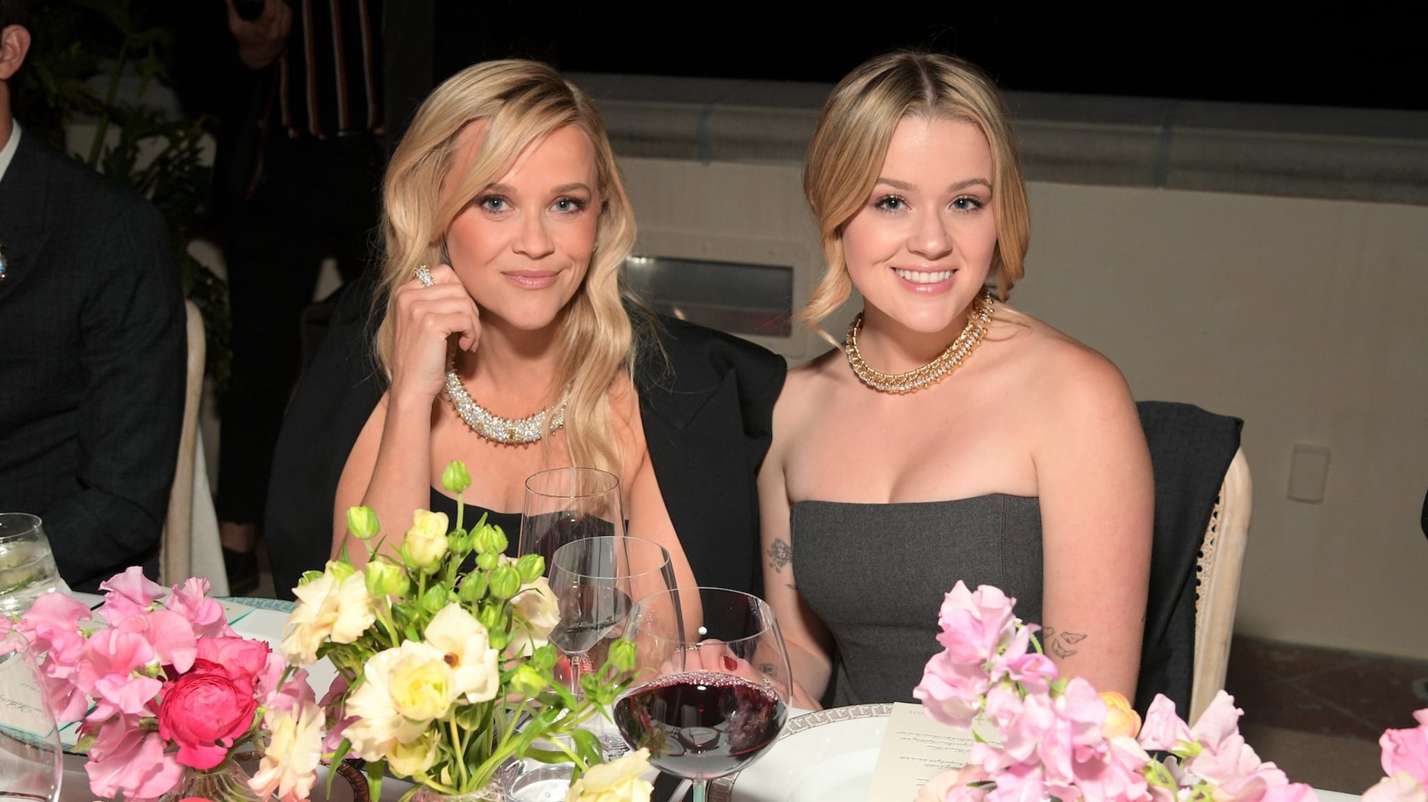 BEVERLY HILLS, CALIFORNIA - APRIL 25: (L-R) Reese Witherspoon and Ava Phillippe attend the Tiffany & Co. Celebration of the launch of Blue Book 2024: Tiffany Céleste at The Beverly Estate on April 25, 2024 in Beverly Hills, California.