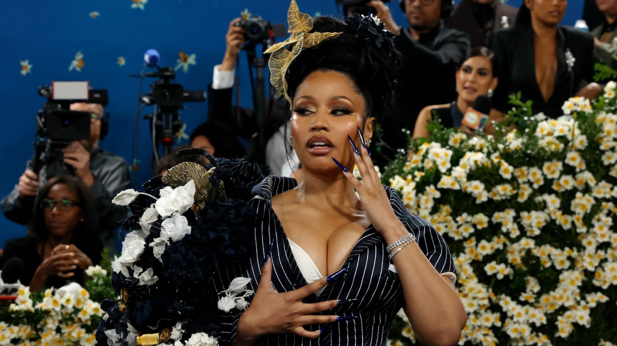 NEW YORK, NEW YORK - MAY 05: Nicki Minaj attends "Superfine: Tailoring Black Style", the 2025 Costume Institute Benefit, at Metropolitan Museum of Art on May 05, 2025 in New York City.