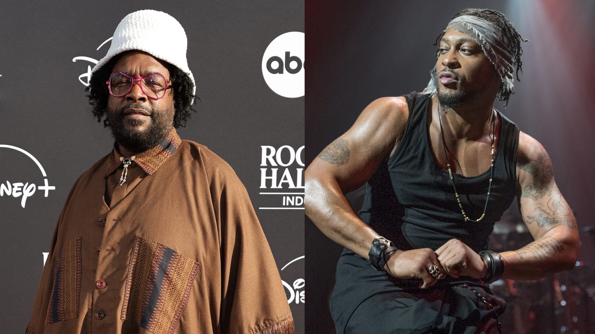 LOS ANGELES, CALIFORNIA - NOVEMBER 08: Questlove attends the 2025 Rock & Roll Hall of Fame Induction Ceremony at Peacock Theater on November 08, 2025 in Los Angeles, California.

LOS ANGELES, CA - JUNE 08: Singer/Songwriter D'Angelo performs with his band The Vanguard at Club Nokia on June 8, 2015 in Los Angeles, California.