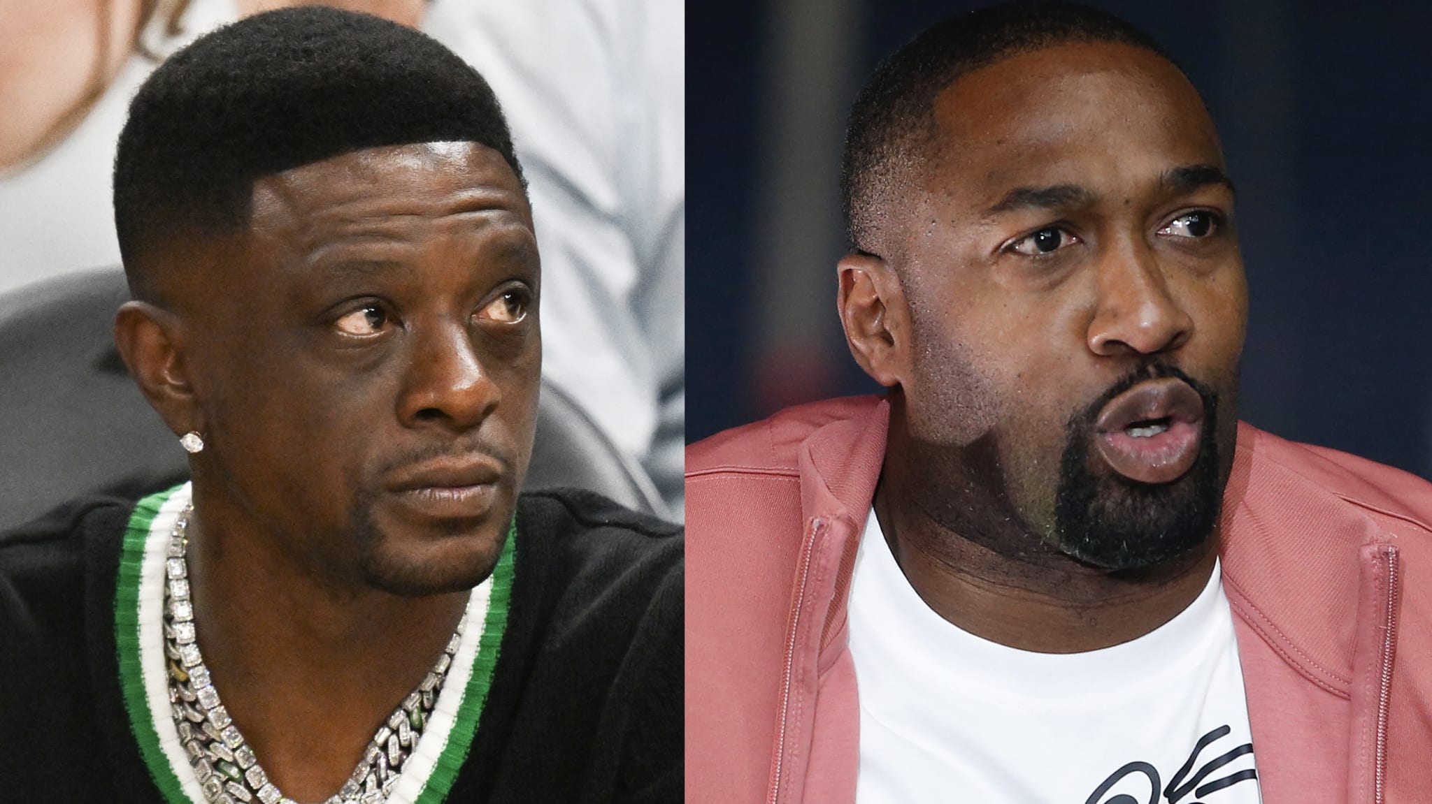 (L-R) Boosie Badazz and Gilbert Arenas.