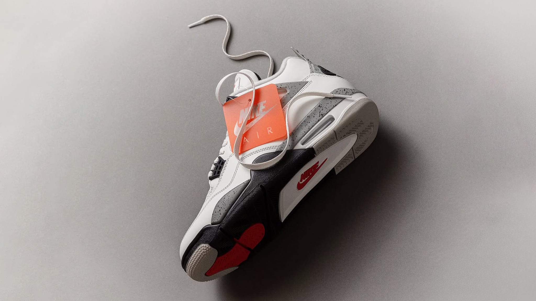 The Air Jordan 4 'White Cement' 2025 retro. Via Packer Shoes