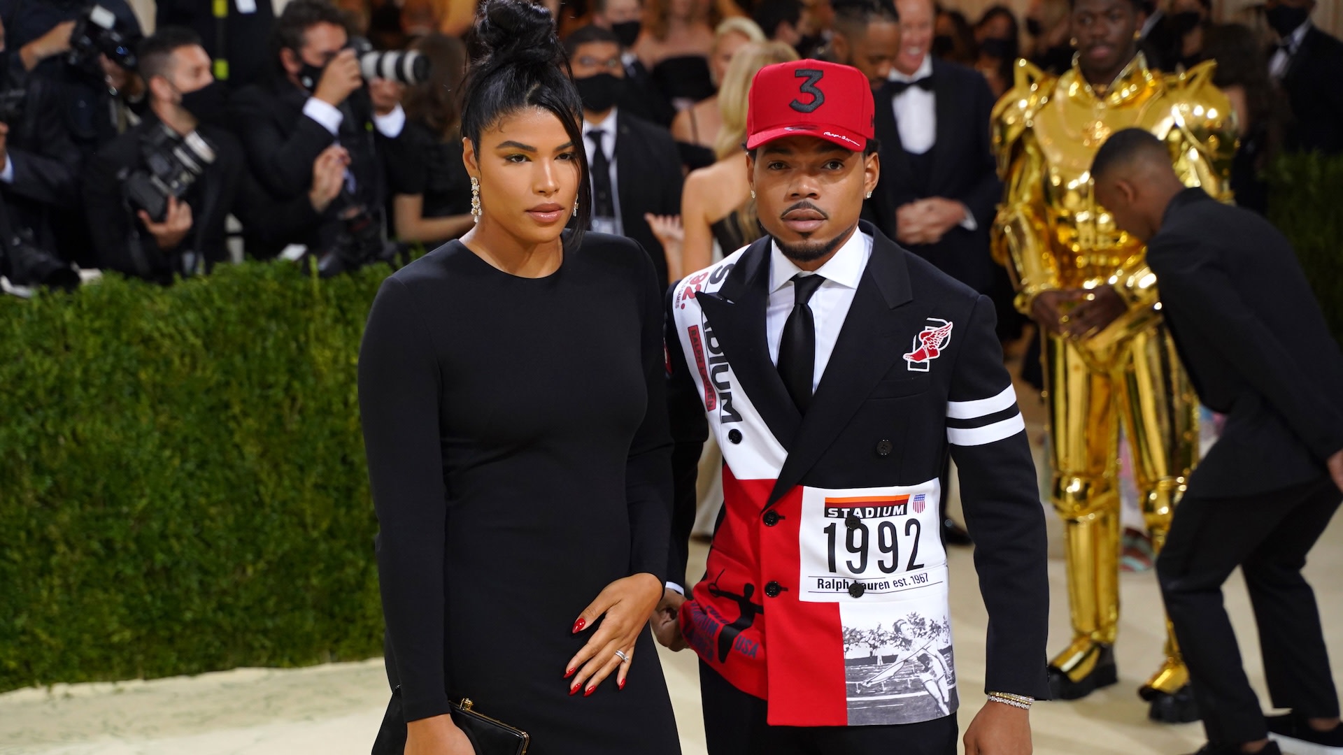 NEW YORK, NEW YORK - SEPTEMBER 13: Kirsten Corley and Chance the Rapper attend 2021 Costume Institute Benefit - In America: A Lexicon of Fashion at the Metropolitan Museum of Art on September 13, 2021 in New York City. 