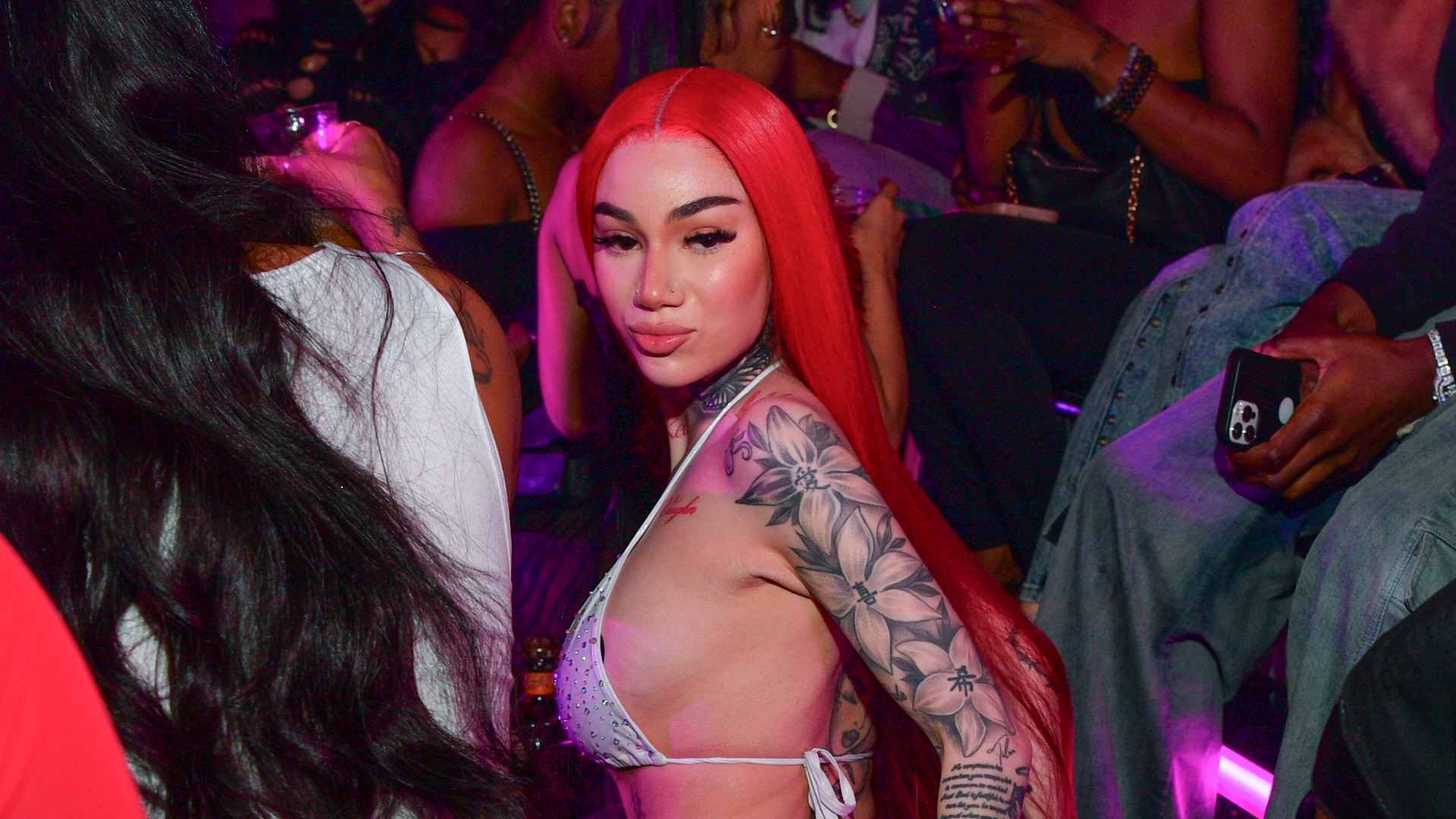 ATLANTA, GEORGIA - MARCH 27: (EDITOR'S NOTE: Image contains [partial] nudity.) Bhad Bhabie attends Bhabie City Hosted By Bhad Bhabie at Magic City on March 27, 2025 in Atlanta, Georgia.