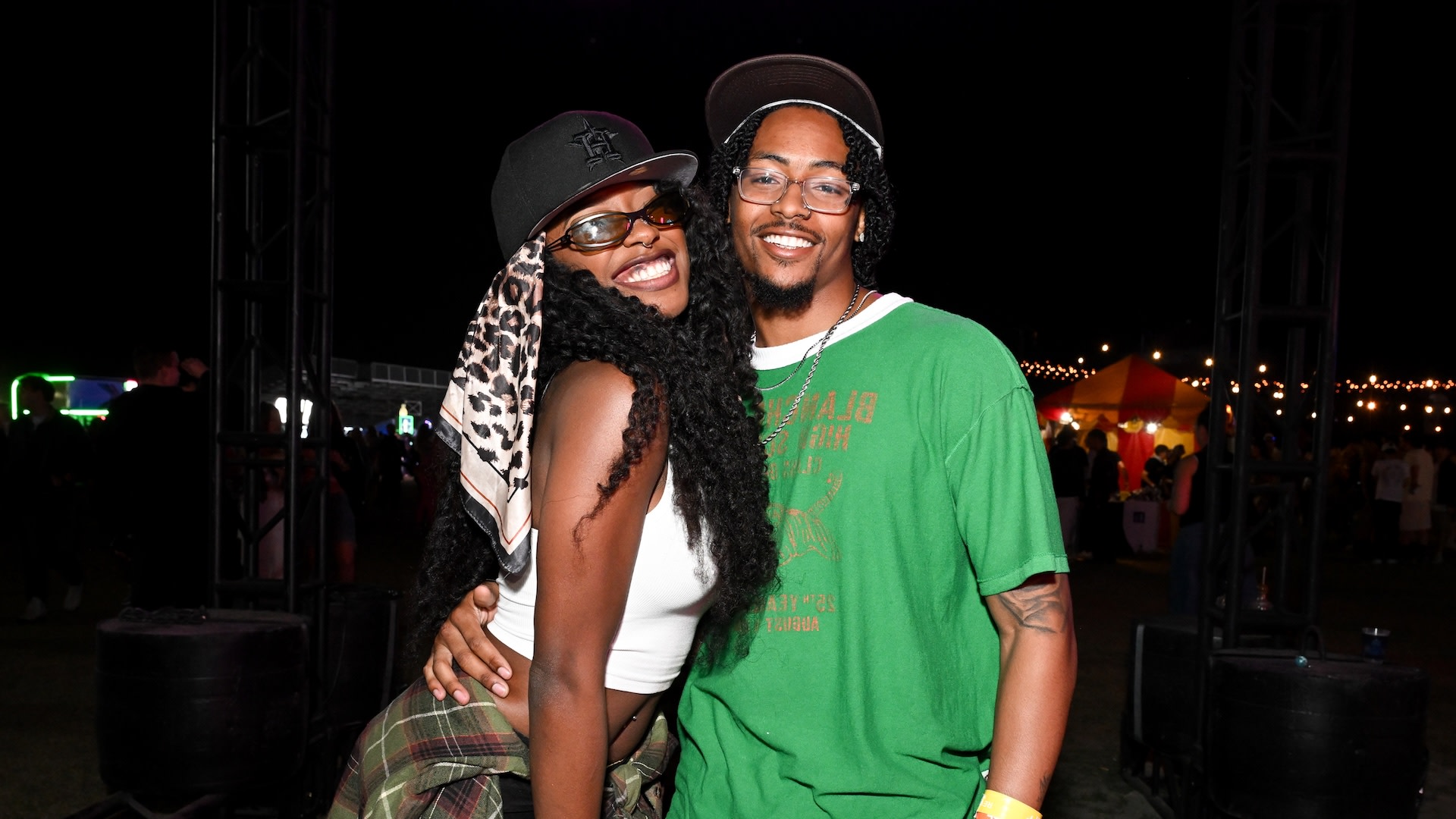 Serena Page, Kordell Beckham at NEON Carnival presented by Patrón El Alto Tequila on April 12, 2025 in Thermal, California.