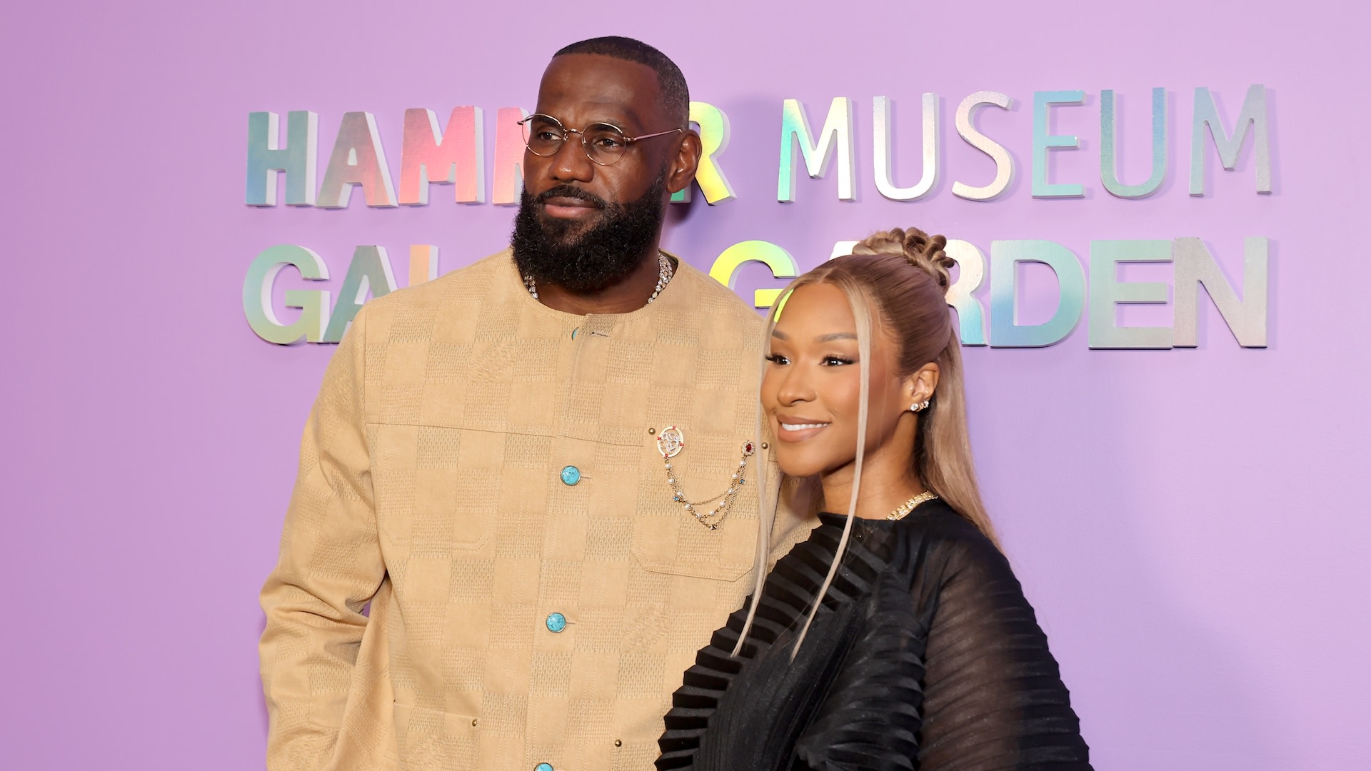 LOS ANGELES, CALIFORNIA - MAY 17: (L-R) LeBron James and Savannah James attend the 20th Annual Hammer Museum Gala in the Garden at Hammer Museum on May 17, 2025 in Los Angeles, California.