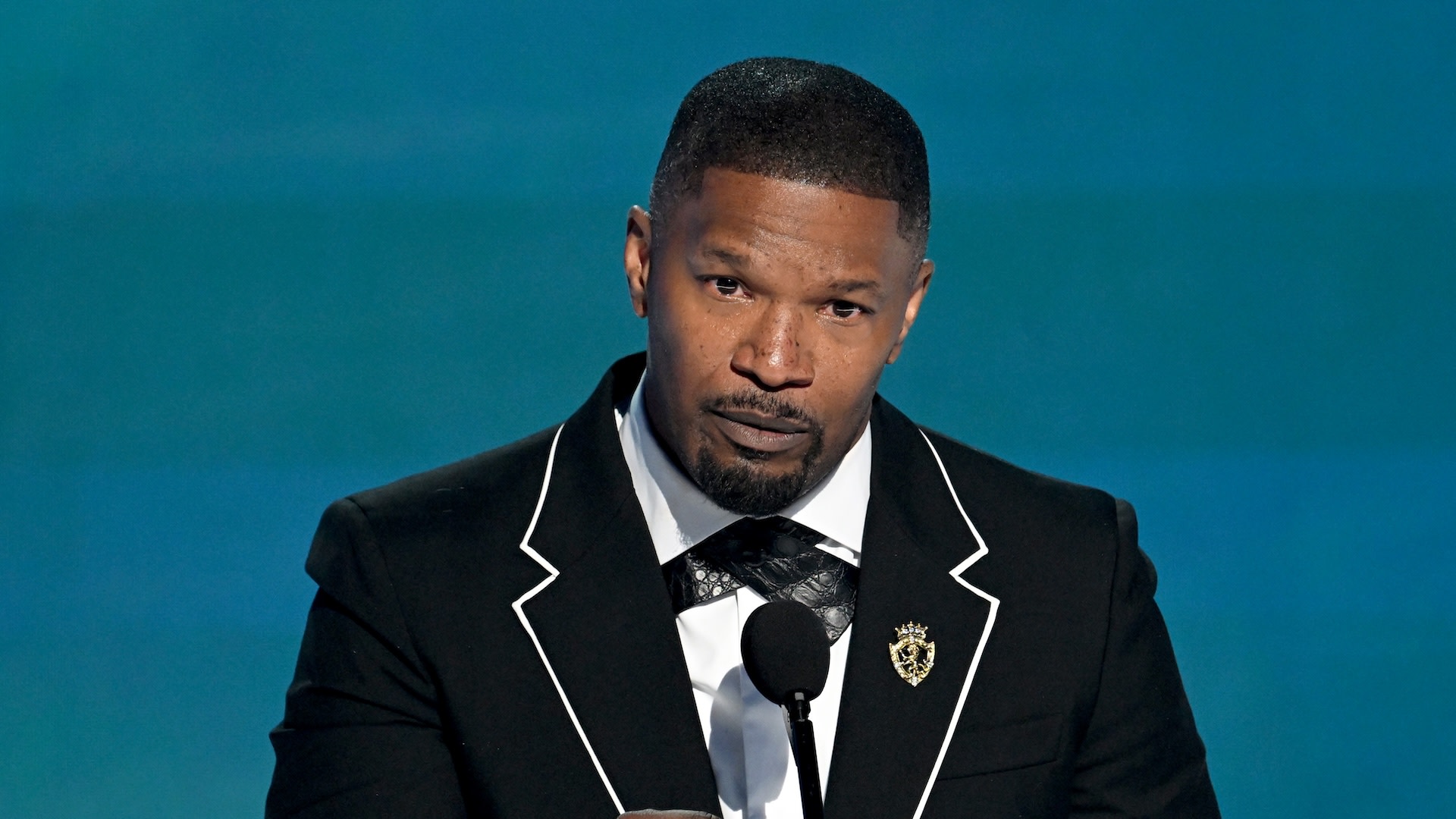 LOS ANGELES, CALIFORNIA - JUNE 09: Honoree Jamie Foxx accepts the Ultimate Icon Award onstage during the 2025 BET Awards at Peacock Theater on June 09, 2025 in Los Angeles, California.