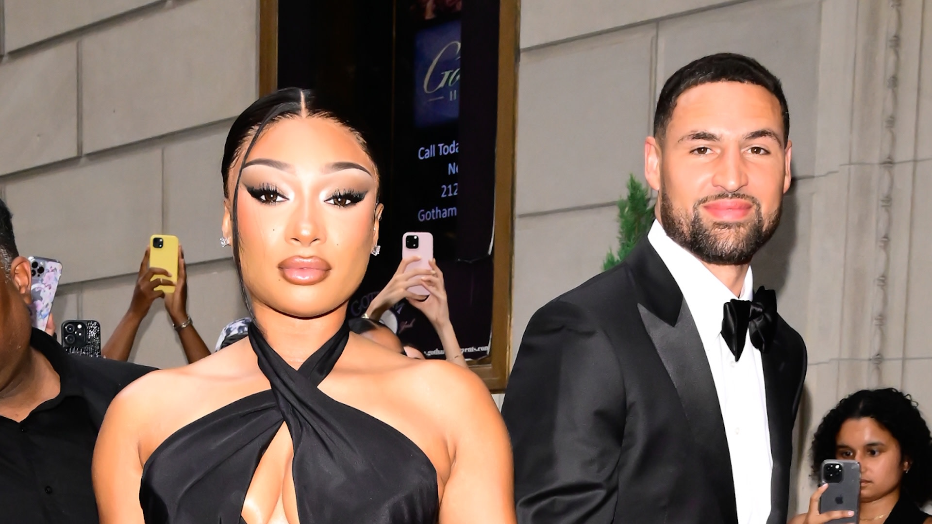 NEW YORK, NEW YORK - JULY 16: Megan Thee Stallion and Klay Thompson are seen on July 16, 2025 in New York City. 