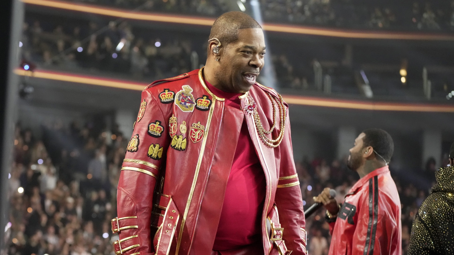ELMONT, NEW YORK - SEPTEMBER 07: Busta Rhymes performs during the 2025 MTV Video Music Awards at UBS Arena on September 07, 2025 in Elmont, New York.