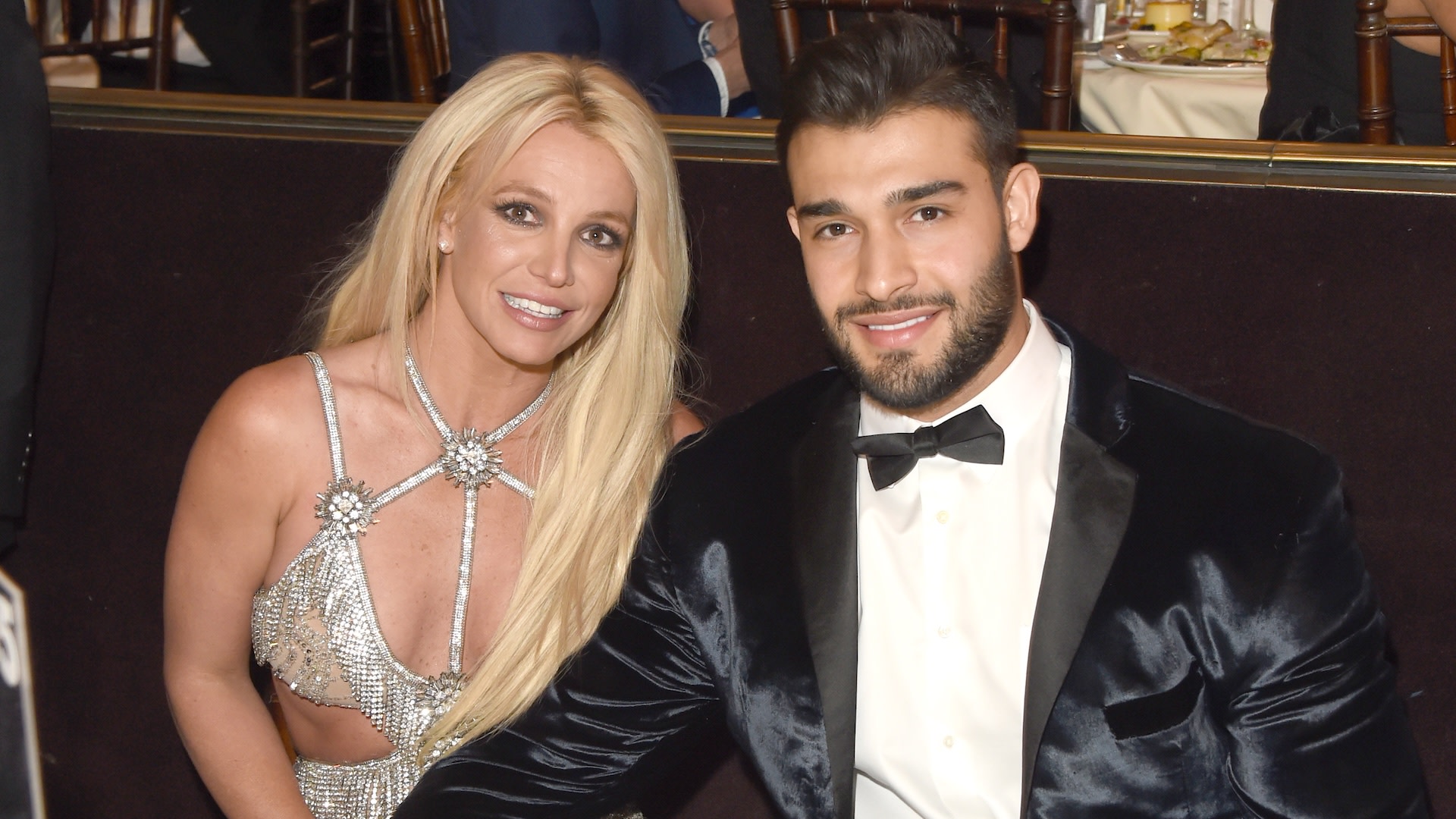 BEVERLY HILLS, CA - APRIL 12: (EDITORS NOTE: Recrop of image number 945532332) Honoree Britney Spears (L) and Sam Asghari attend the 29th Annual GLAAD Media Awards at The Beverly Hilton Hotel on April 12, 2018 in Beverly Hills, California.