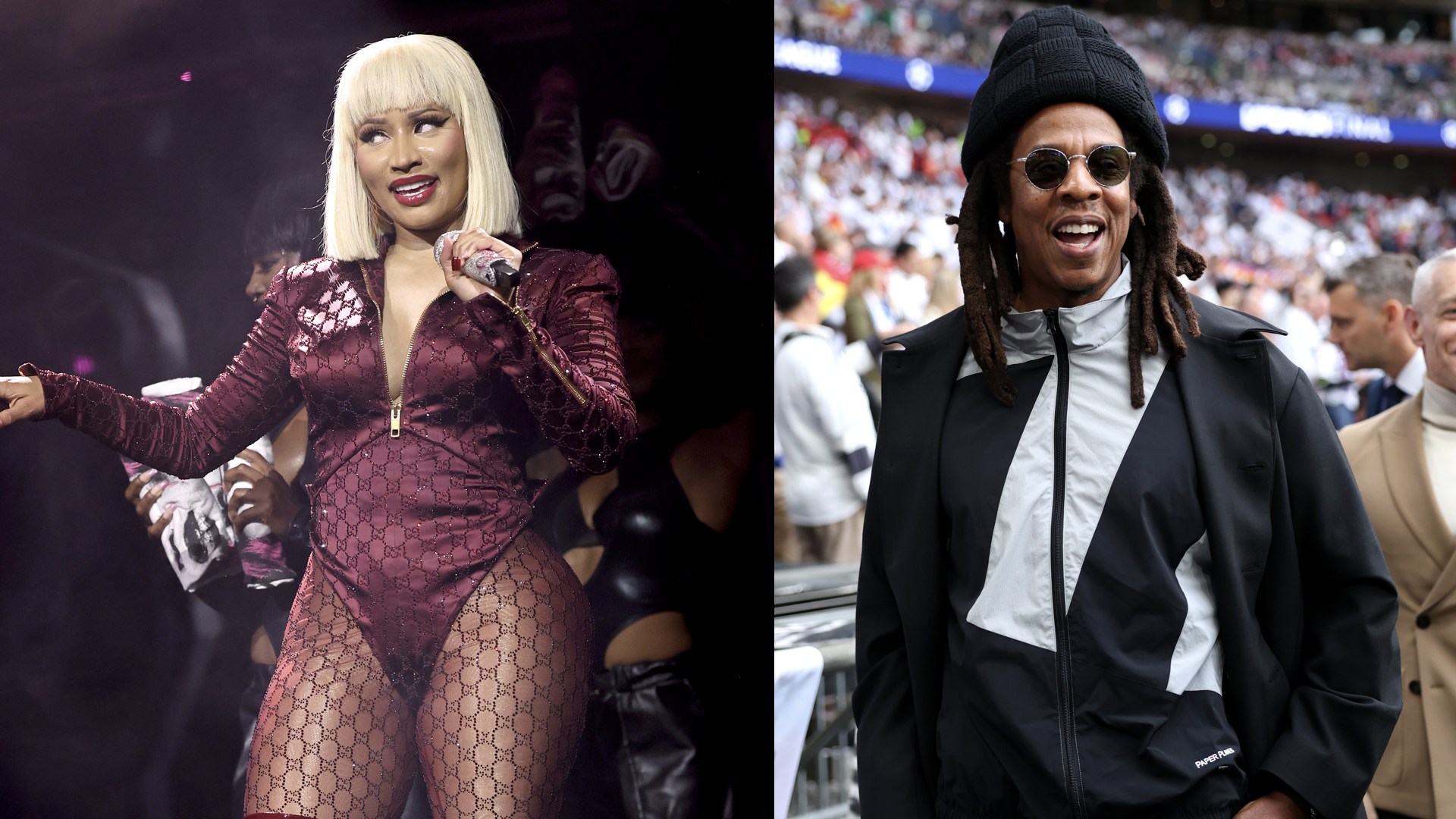 (L-R) Nicki Minaj and Jay-Z.