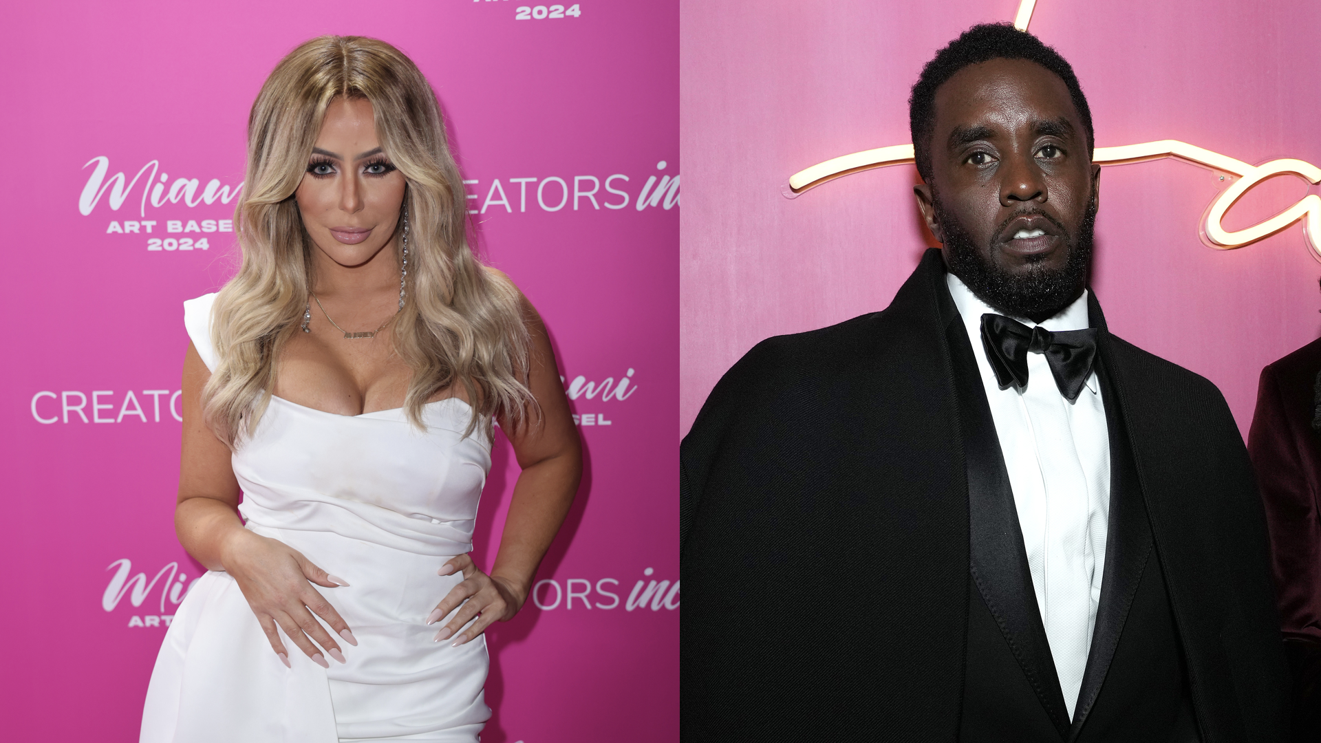 Aubrey O'Day attends Creators Inc Art Week & Celebrity Fashion Show at Hyde Beach at SLS South Beach on December 08, 2024 in Miami Beach, Florida/BEVERLY HILLS, CALIFORNIA - MARCH 27: (L-R) Sean Combs and Quavo attends the 2022 Vanity Fair Oscar Party hosted by Radhika Jones at Wallis Annenberg Center for the Performing Arts on March 27, 2022 in Beverly Hills, California.