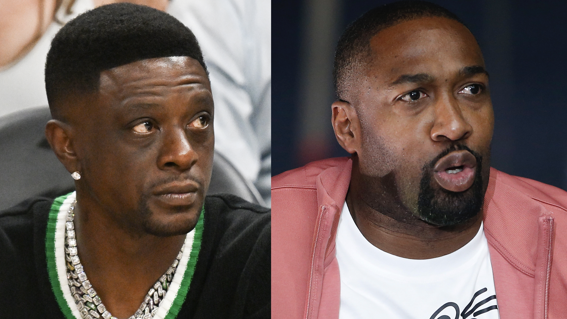 (L-R) Boosie Badazz and Gilbert Arenas.