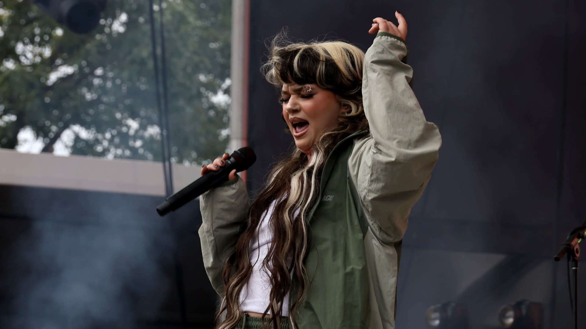 Lola Young performs at the 2025 All Things Go NYC at Forest Hills Stadium on September 27, 2025 in New York City. 