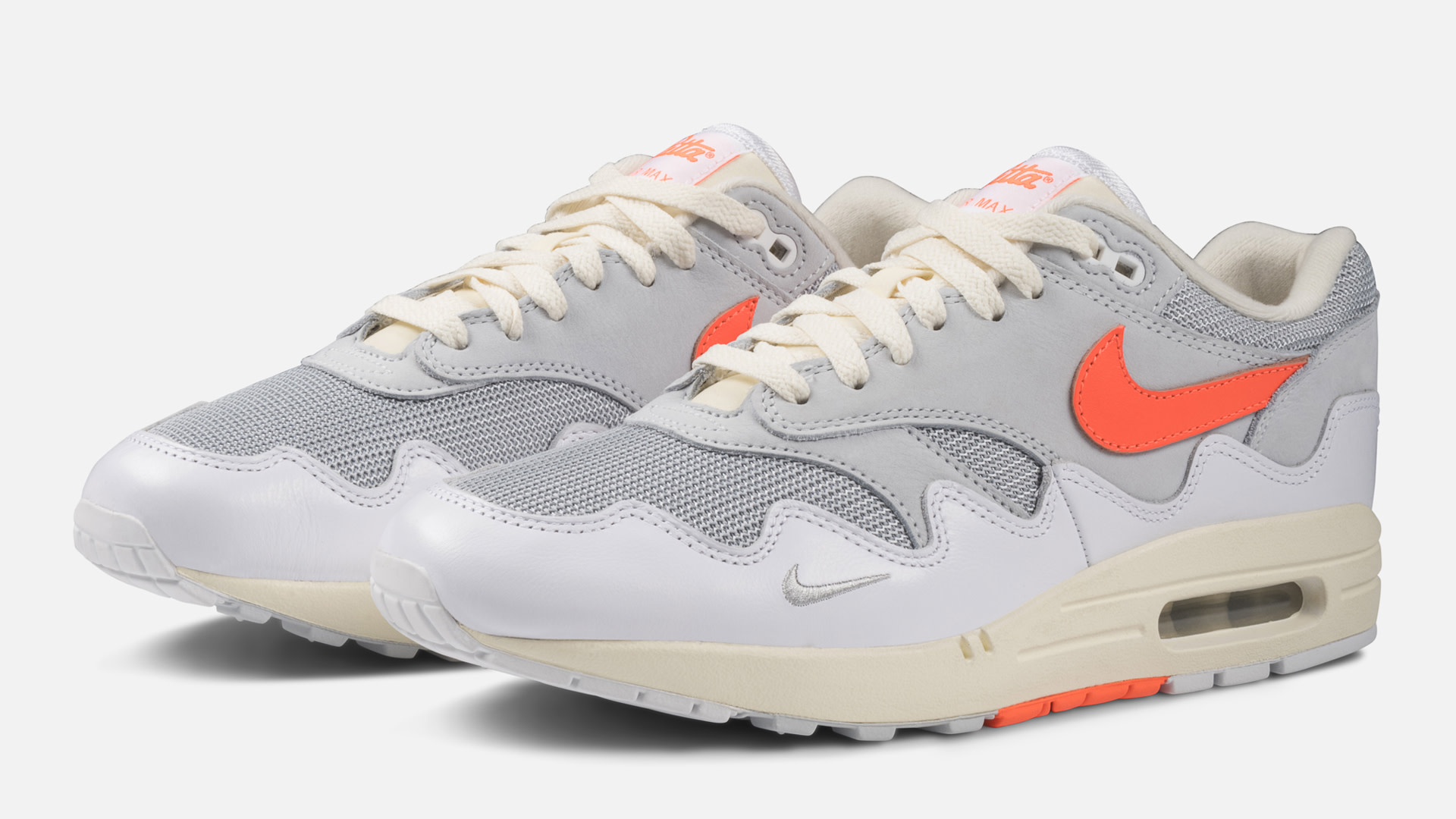Patta x Nike Air Max 1 'Wave' White/Hyper Crimson