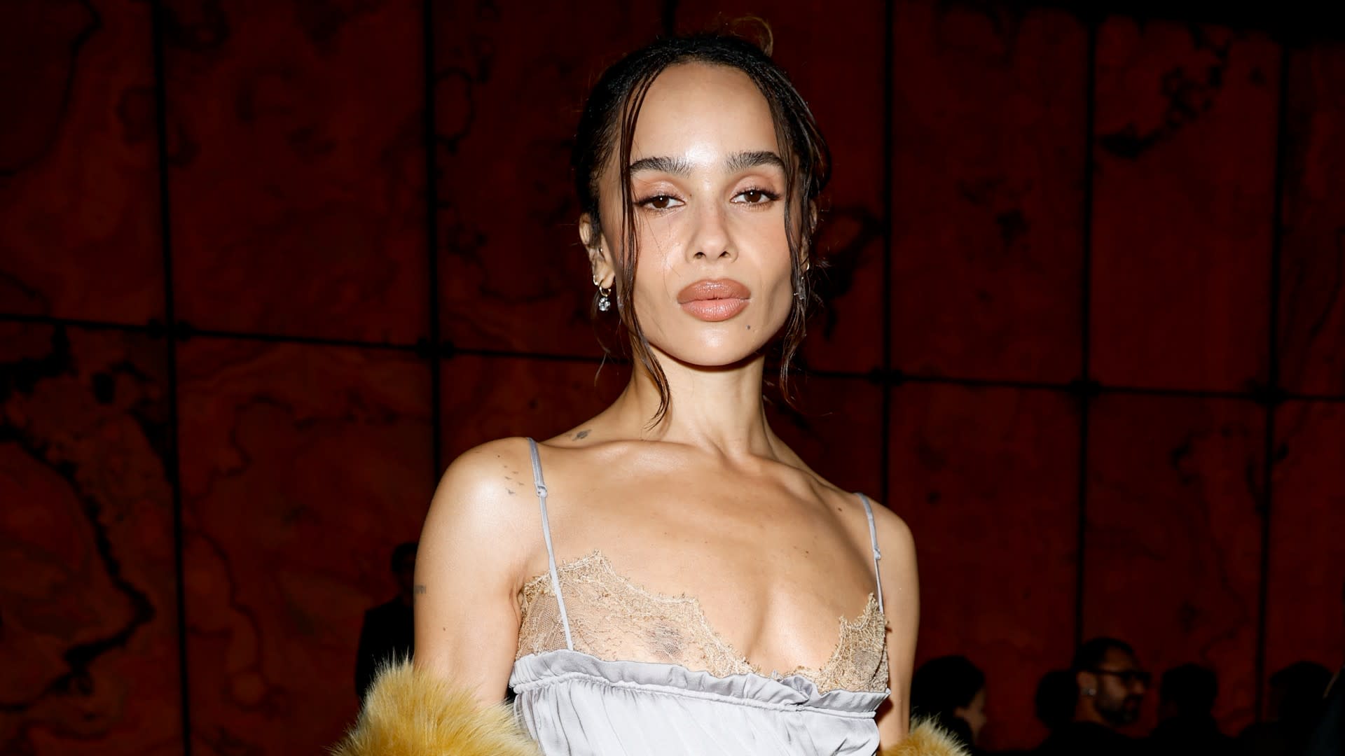 Zoe Kravitz at the Saint Laurent Fall RTW 2025 fashion show as part of Paris Fashion Week on March 11, 2025 in Paris, France. 