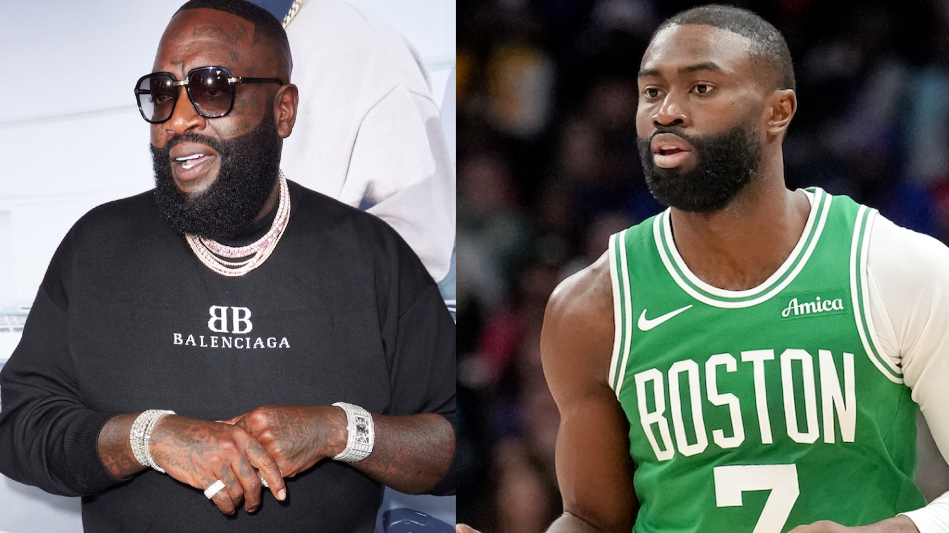 <div>Rick Ross Reacts to Reports of Jaylen Brown's Hairline Rubbing Off on Opponents: 'End the Madness'</div>