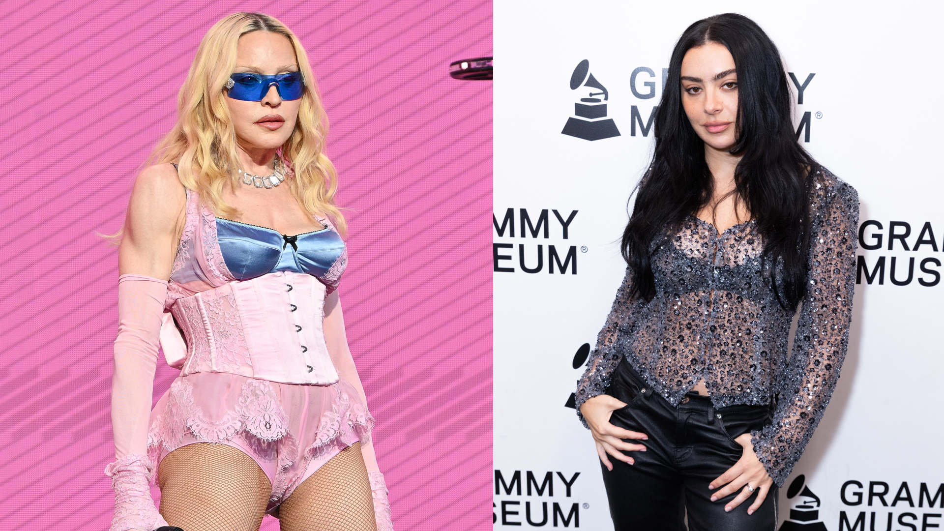 (L-R) Madonna and Charli XCX.